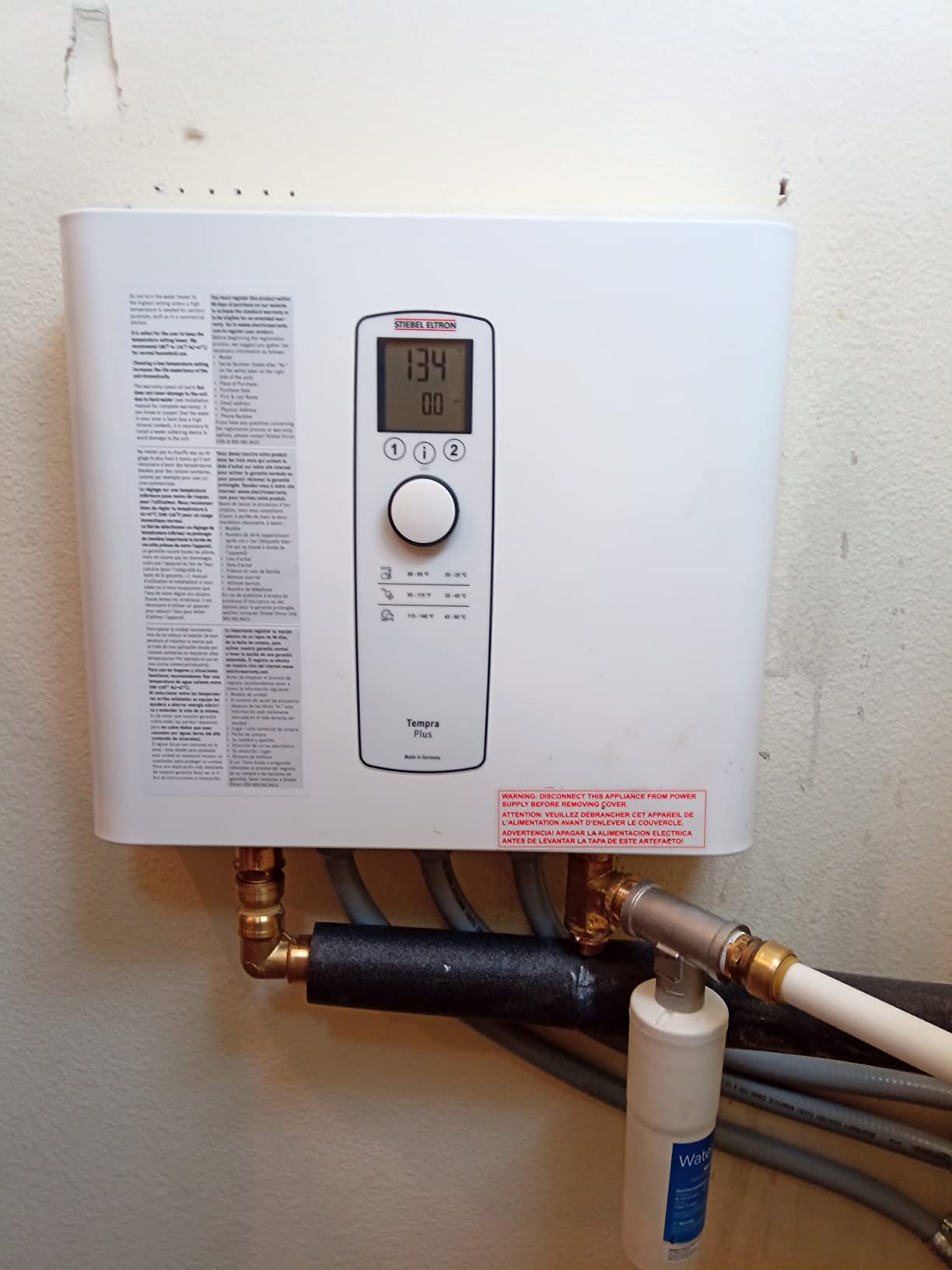 Stiebel Eltron Tempra 29 Plus Electric Tankless Water Heater, 28.8kW, 240V | Made in Germany; 3x40A breakers/120A draw; Advanced Flow Control; Eco design; Energy+cost savings up to 34% in whole-home use customer photo 2