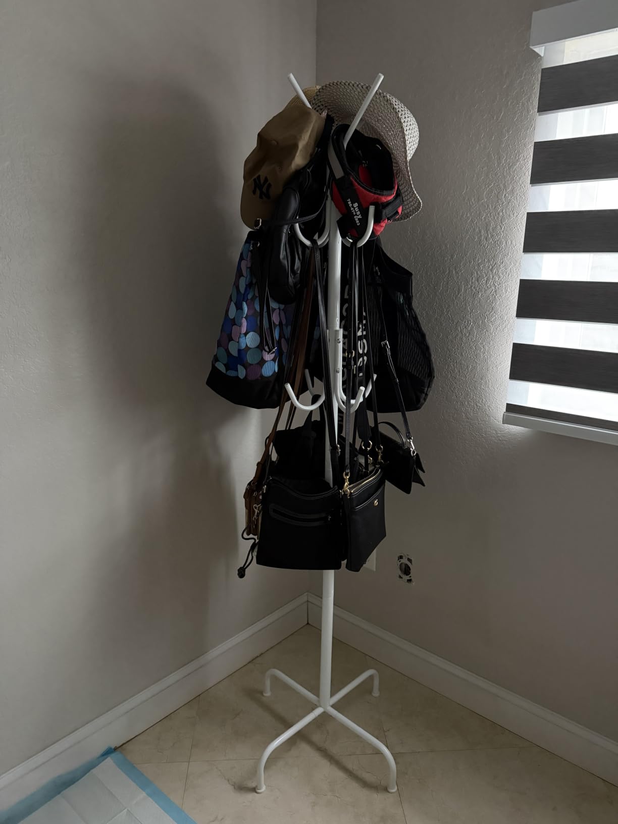 Simple Houseware Standing Coat/Hat Hanger Organizer Rack, 12 Hooks, Bronze | For Entryway, Bedroom, and Hallway customer photo 1