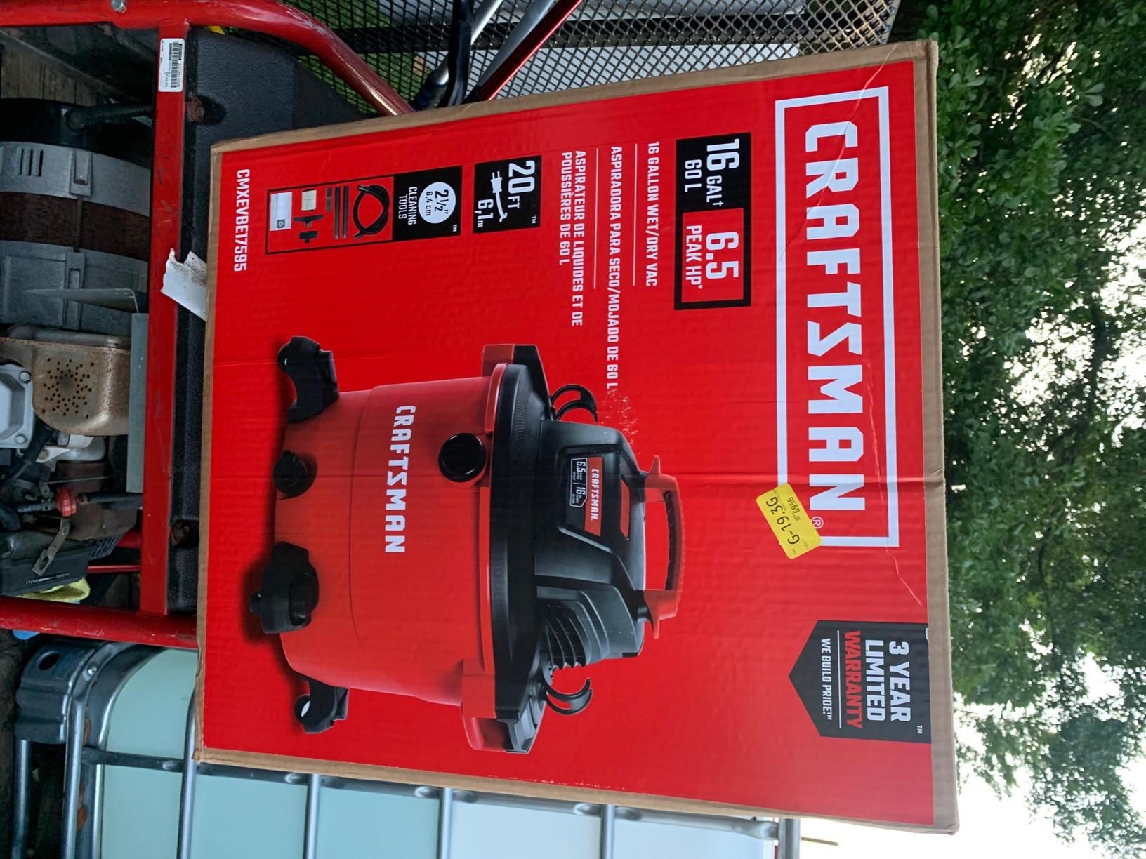 CRAFTSMAN CMXEVBE17595 16 Gallon 6.5 Peak HP Wet Dry Shop Vacuum | Heavy-Duty Wet and Dry Vac with Filter, Dust Bag, Hose and Attachments for Home Projects & Renovations customer photo 2