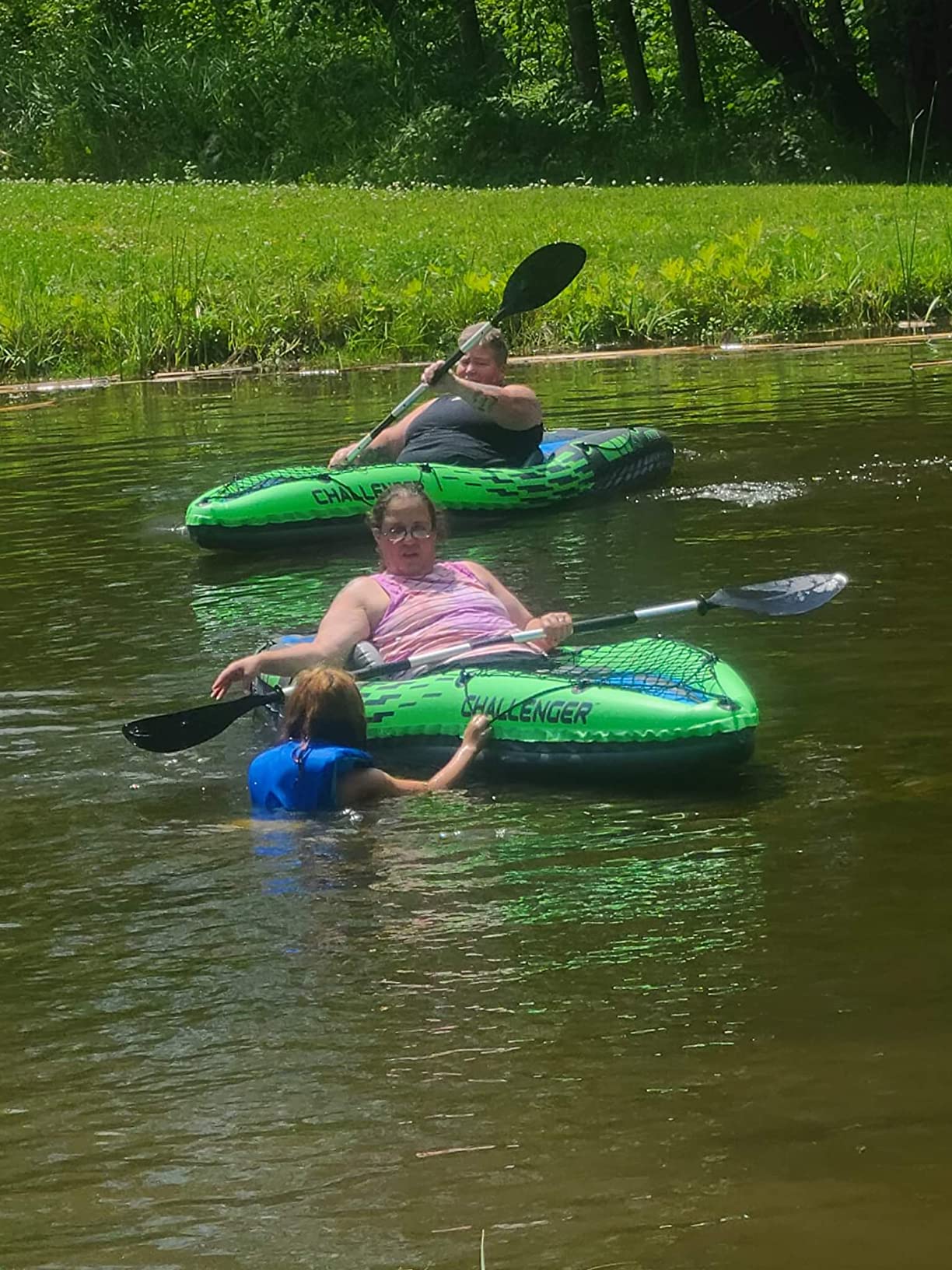 Intex Challenger K1 1 Person Durable Vinyl Streamline Sporty Kayak with Inflatable Seat and Backrest, Oar, Pump, Carrying Bag, and Repair Kit (2 Pack) customer photo 1