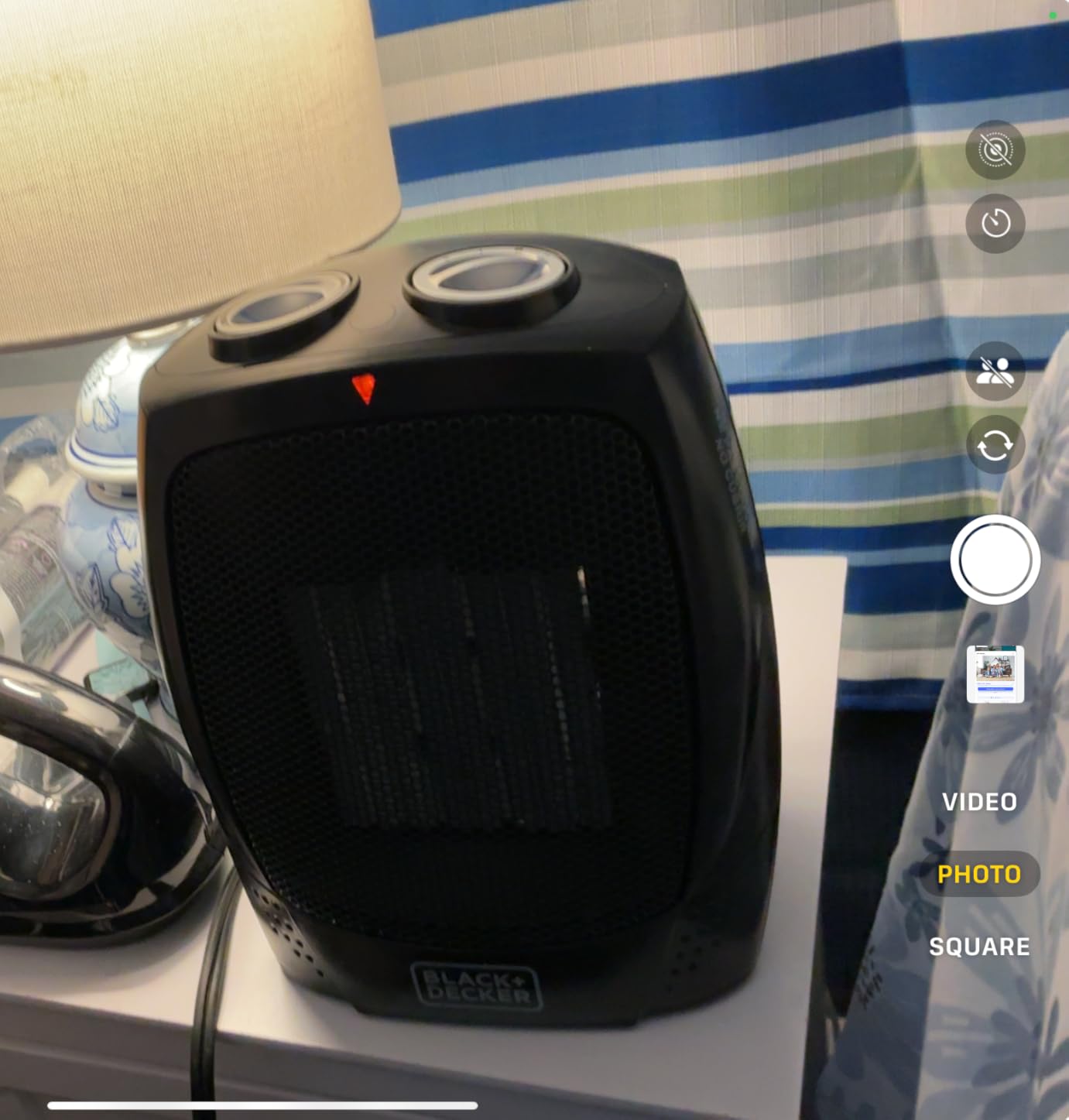 BLACK+DECKER Personal Ceramic Heater, 1500 Watts, BHDC201, Black | Space Heater for Office Desk, Home Office & Personal Use Desk, 2 Heat & Fan Only Settings, Adjustable Thermostat customer photo 2