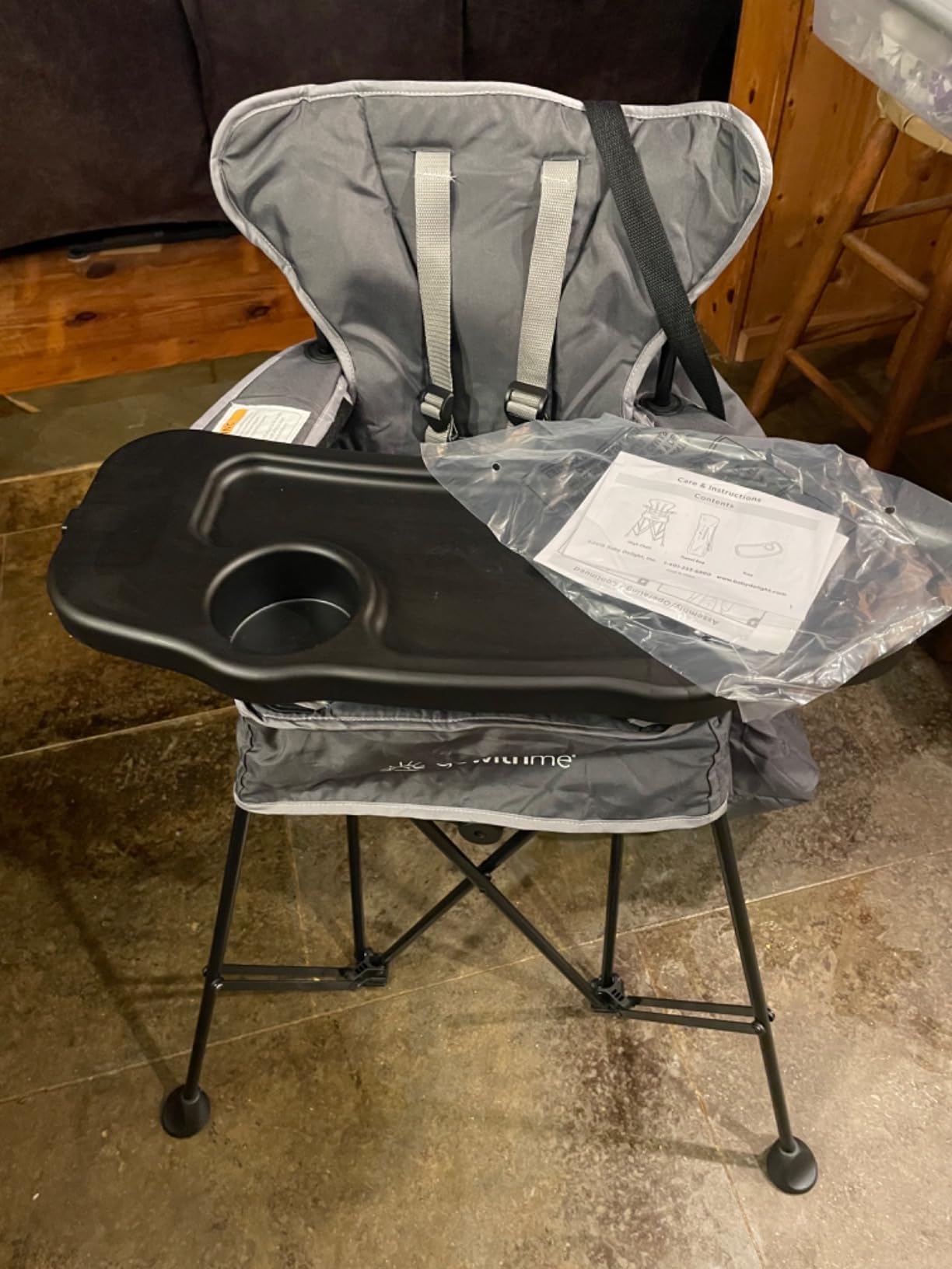 Baby Delight Go with Me Uplift Deluxe Portable High Chair, Indoor and Outdoor, Slate Grey customer photo 2
