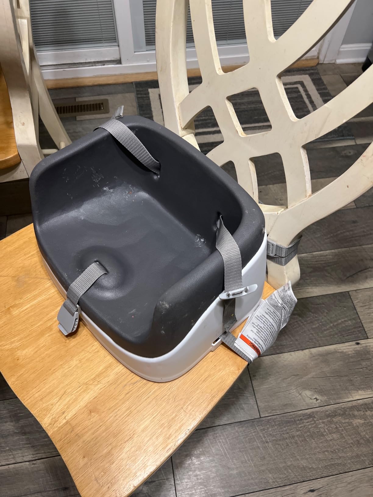 Ingenuity SmartClean Toddler Booster Seat for Kitchen Chair - Lightweight for on-the-go, Easy-Clean, 3-Point Harness Strap - Booster Seat for Dining Table, Slate customer photo 1