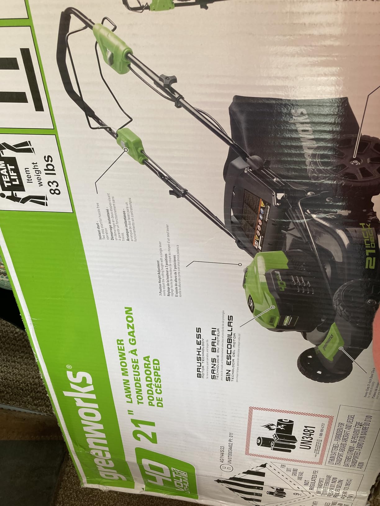 Greenworks 40V 21