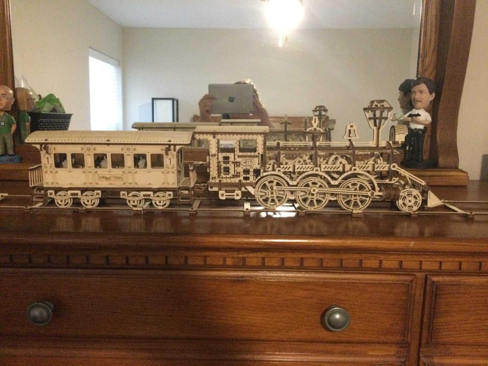 Wood Trick Toy Train Set 3D Wooden Puzzles for Adults to Build (405 Parts, Locomotive with Railway Track) customer photo 1