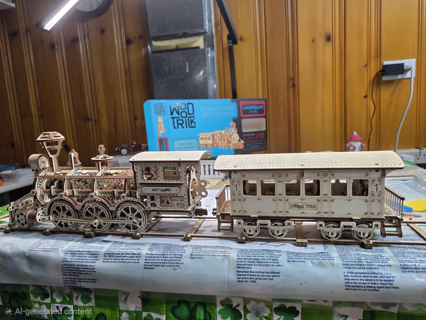 Wood Trick Toy Train Set 3D Wooden Puzzles for Adults to Build (405 Parts, Locomotive with Railway Track) customer photo 2