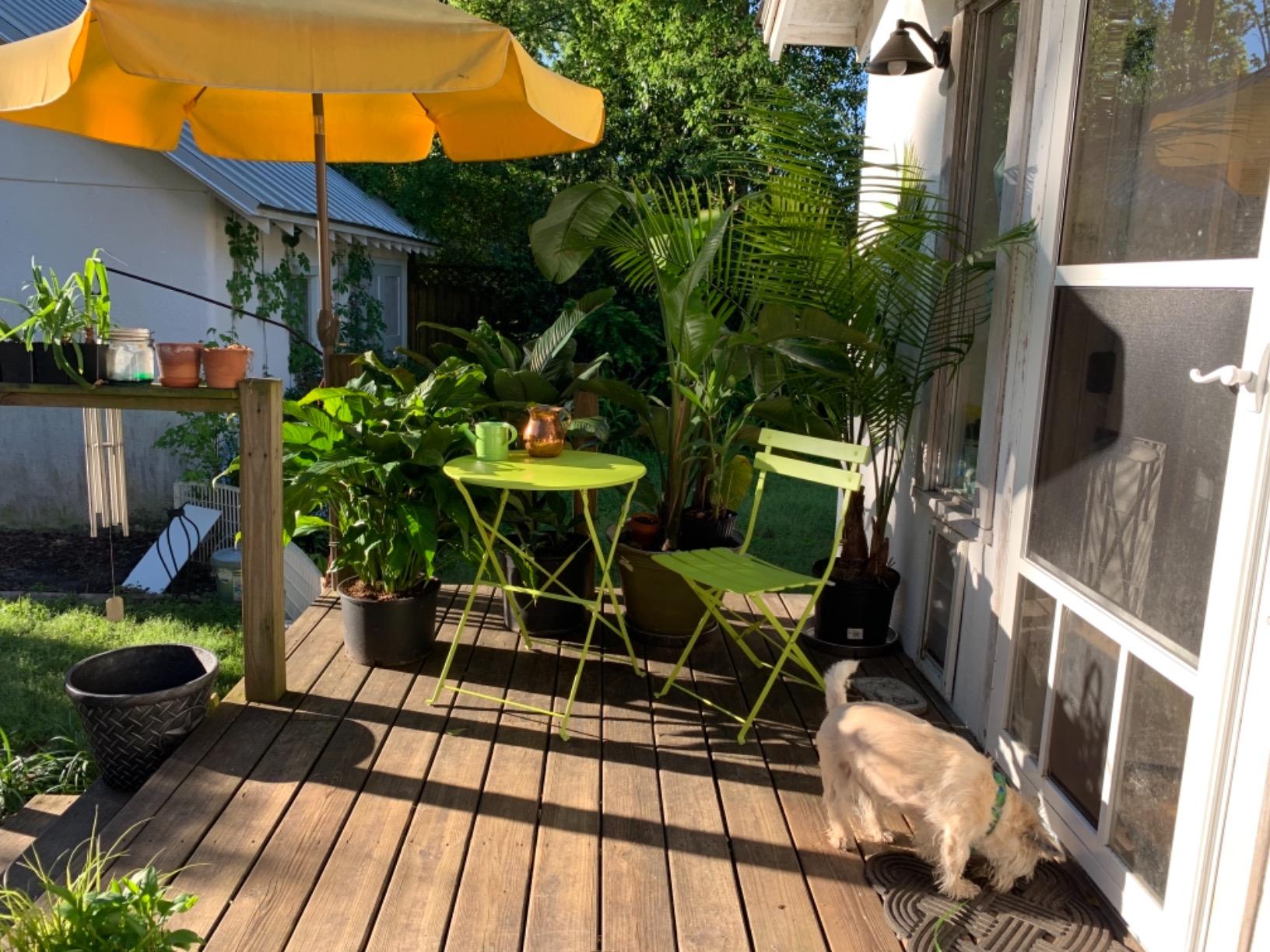 Grand Patio 3 Piece Folding Patio Bistro Set for Outdoor Balcony, Black | Steel Frame, Foldable Table and Chairs, for Balcony Garden Patio, Folding Outdoor Patio Furniture Sets customer photo 2