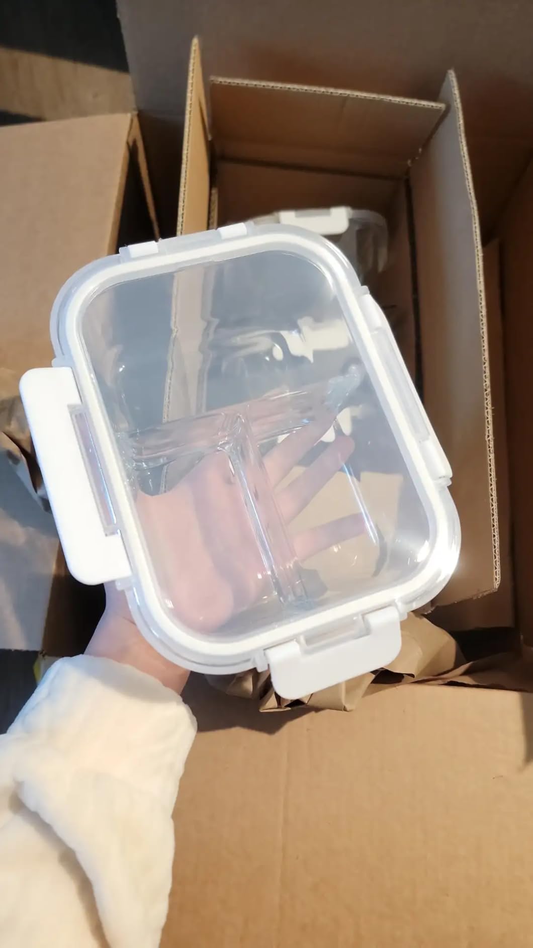 M MCIRCO 5 Pack, 36 oz, 3 Compartments Glass Meal Prep Containers with Lids | Divided Glass Food Storage Containers, Portion Control Lunch Containers, Microwave, Oven, Freezer, Dishwasher, BPA Free, Gray customer photo 2