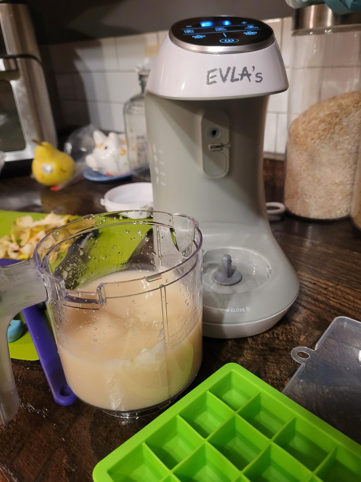 EVLA'S Baby Food Maker, Steamer, Blender, Baby Food Processor for Healthy Homemade Baby Food in Minutes, Touch Screen with 6 Reusable Food Pouches, Baby Registry Essential, White | Blend, Grind, Steam, and Cook Homemade Baby Food, Self Cleaning Machine with Touch Screen customer photo 2