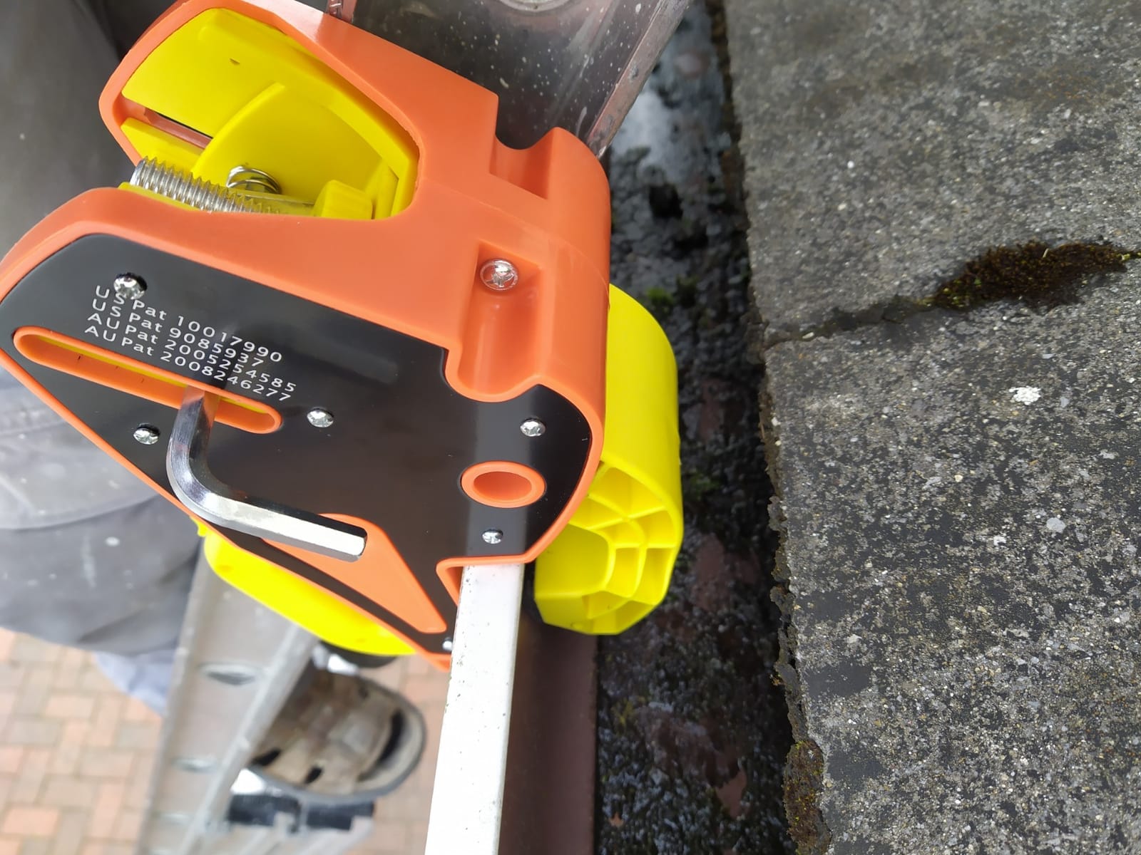 Lock Jaw Roof Ladder Stabilizer Hook for Gutter - Standoff in 5 Seconds with Slide-Lock Security - Prevent Aluminum Ladders Top Movement & Falls - Award-Winning Extension Ladder Accessories for Roof customer photo 2