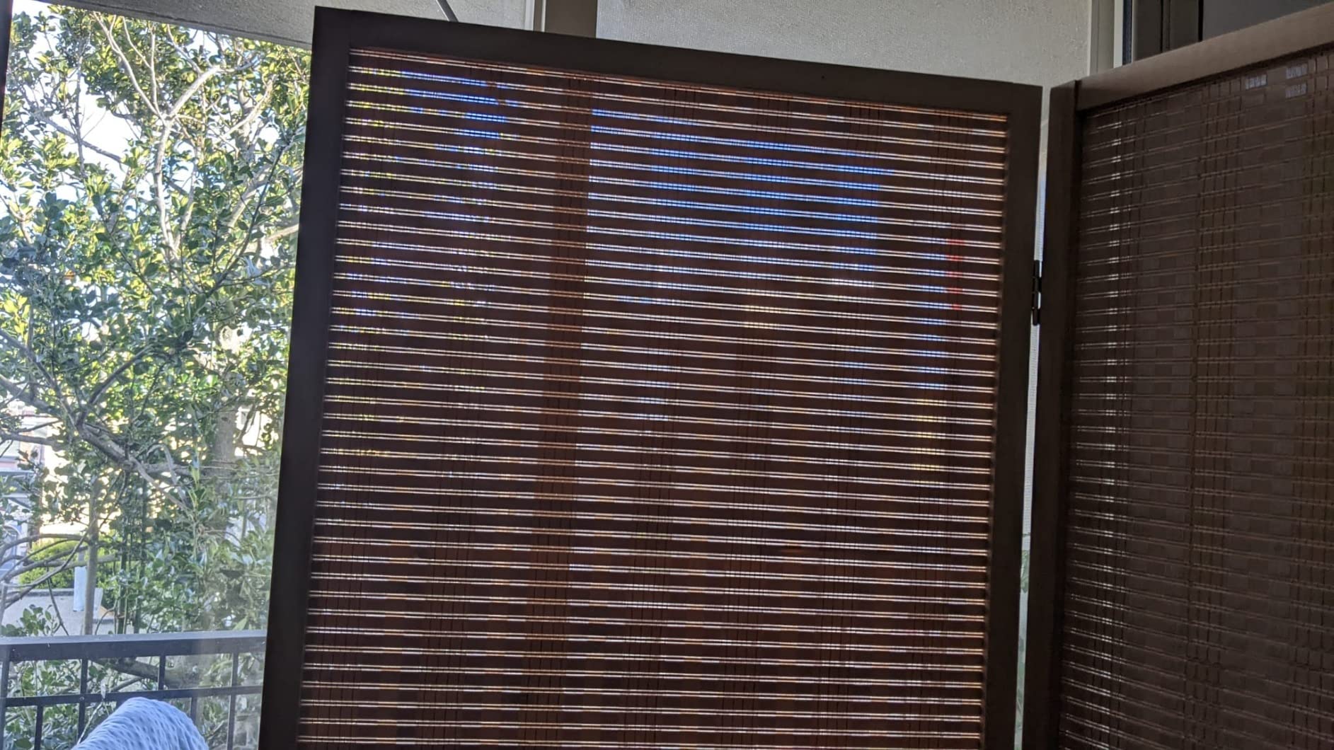 JOSTYLE Room Divider 4 Panel Folding Privacy Screen, Woven Bamboo Japanese Style, 6 ft. Tall, Freestanding Partition Wall, 71