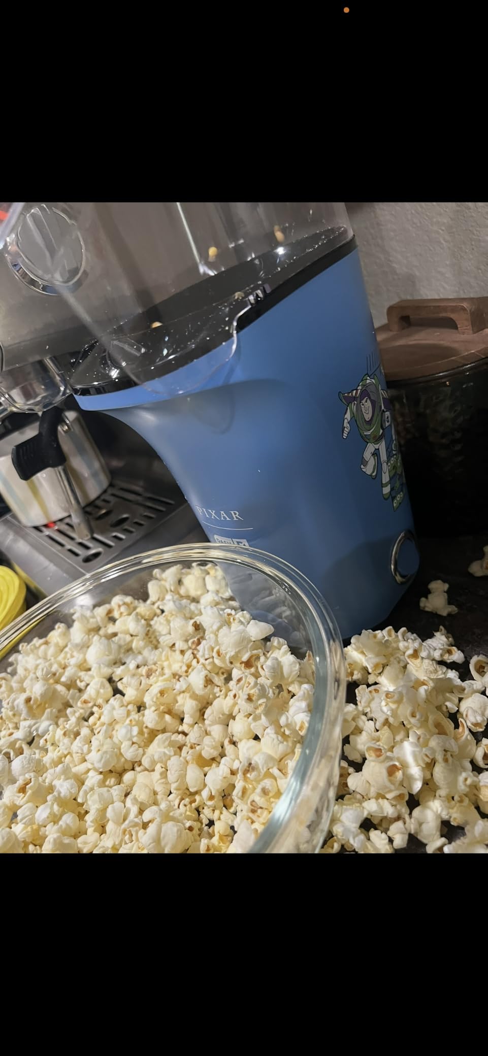 Dash Fresh Pop Popcorn Maker, 16-Cup Hot Air Popper, Aqua | Electric Popcorn Machine, Oil-Free Air Popped Popcorn, Built-In Measuring Cup & Butter Melting Tray, Movie Night Snacks customer photo 1