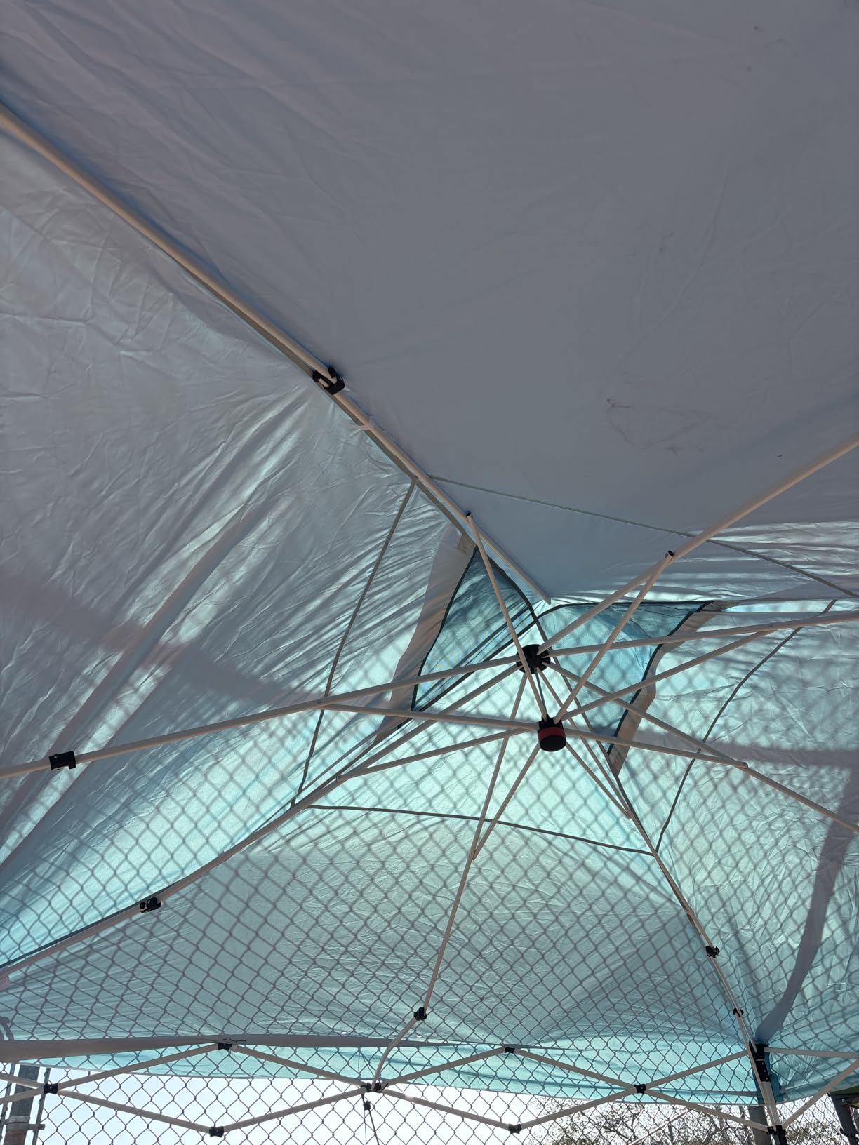 EAGLE PEAK 10x10 Pop Up Canopy Tent Easy Up Canopy Outdoor, Blue | Patented PeakPush Center Lock, 1 Person Setup Portable Pop Up Tent, Beach, Markets, Camping Sport Events, Wheeled Carry Bag customer photo 2