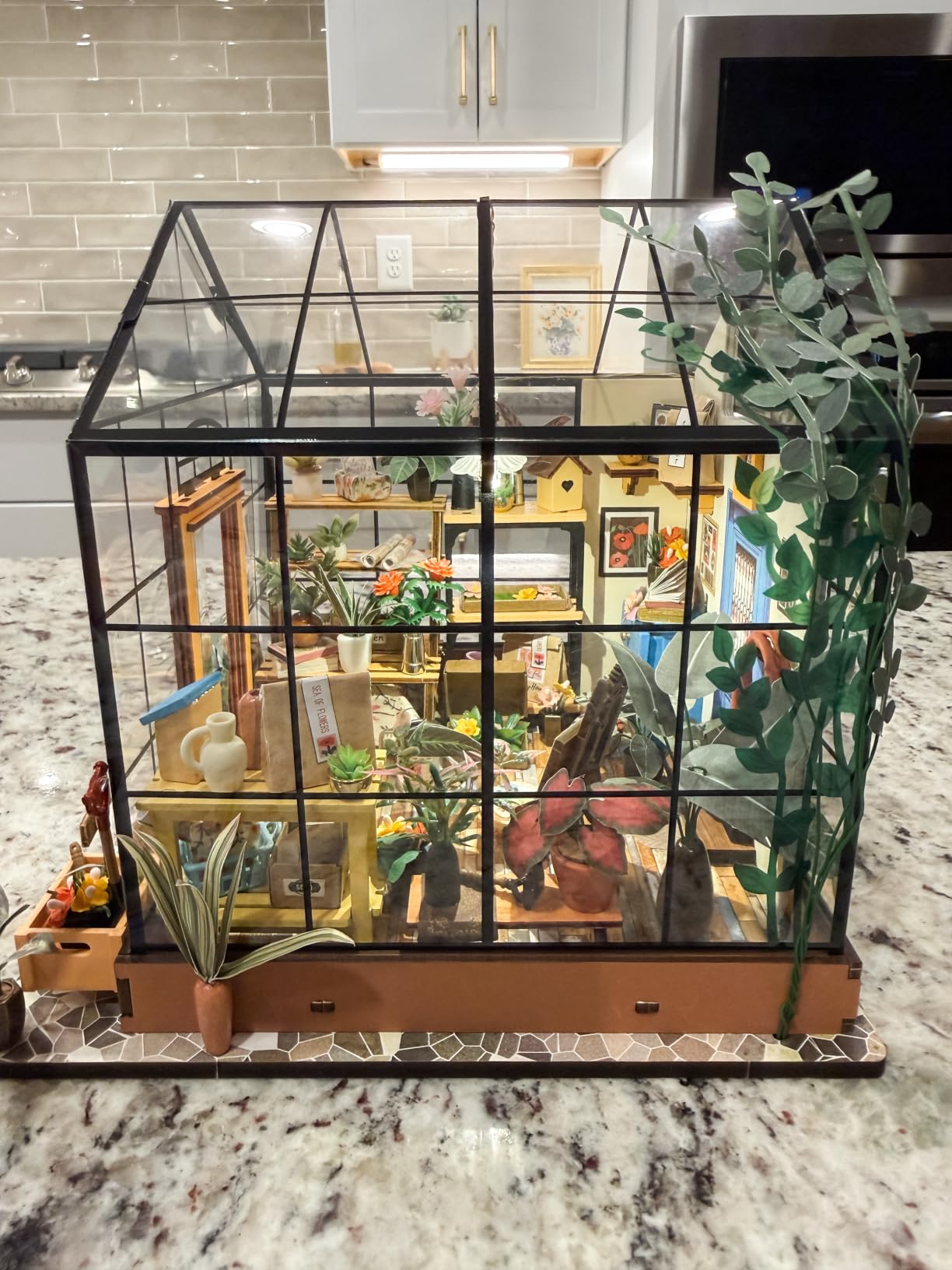 Rolife DIY Miniature Greenhouse Kits for Adults - Cathy's Flower House | Beginner-Friendly Diorama Kits Mayberry Street Tiny House For Adults, Birthday/Christmas Decor Crafts Gifts For Plant Lovers customer photo 1