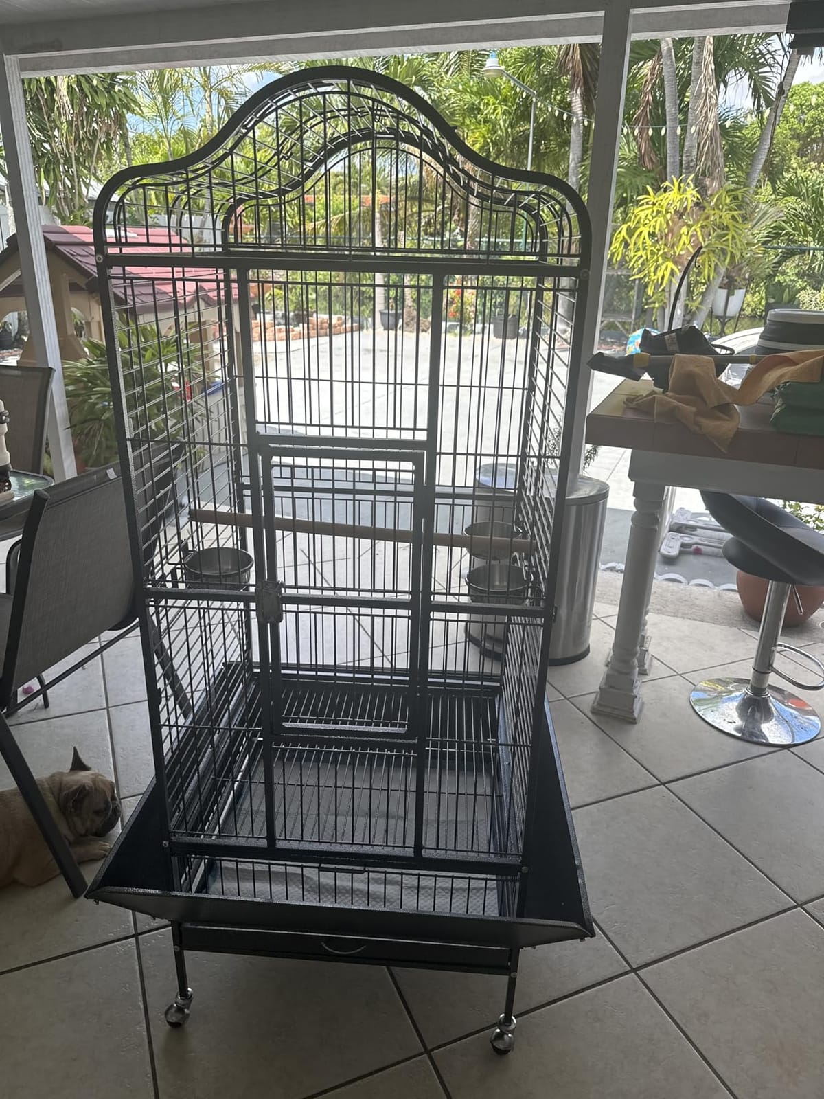 Yaheetech Extra Large Bird Cage 63'' Open Play Top Bird Cage for African Grey Parrots/Amazon Parrot/Caiques/Macaw with 360° Wheels customer photo 2