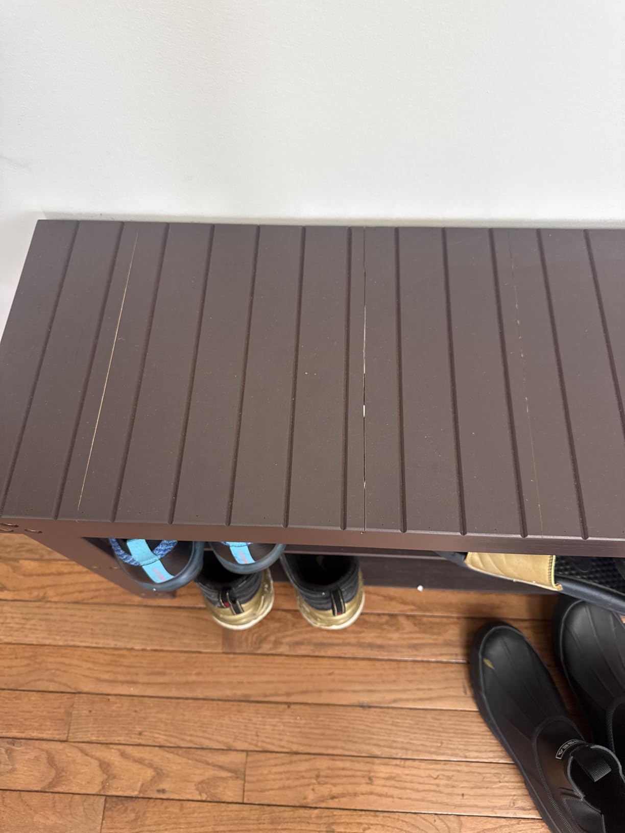Pipishell 3 Tier Bamboo Shoe Rack Bench for Entryway, Brown customer photo 1