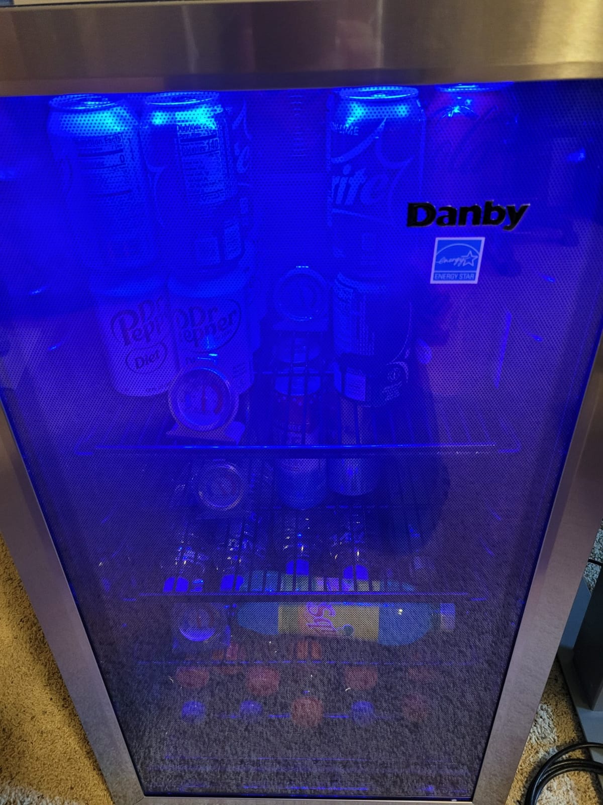Danby DBC117A1BSSDB-6 117 Can Beverage Center, 3.1 Cu.Ft. Freestanding Drinks Refrigerator for Basement, Dining, Living Room-Bar Fridge Perfect for Beer, Pop, Water, Black/Grey customer photo 1