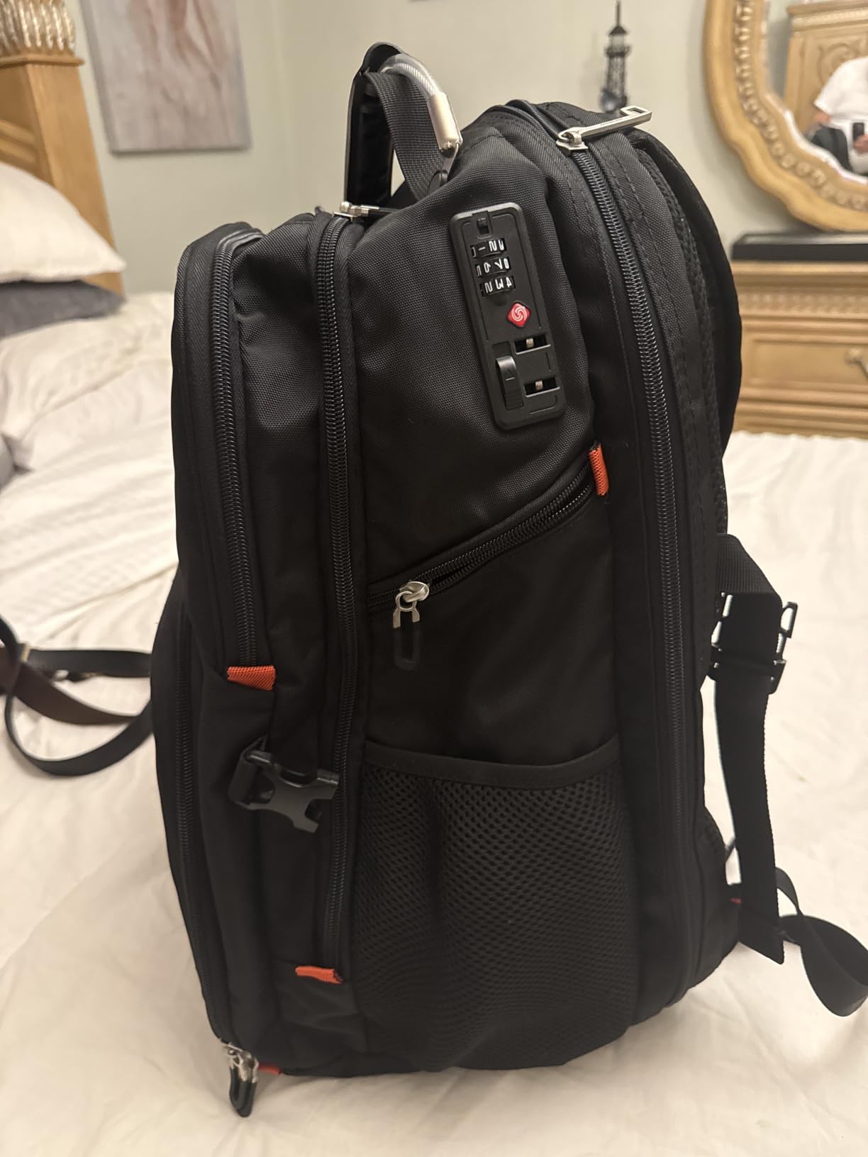 SHRRADOO Extra Large Travel Laptop Backpack for Men, Fit 17 Inch Laptops, with Combination Lock, Carry On Flight Approved customer photo 2