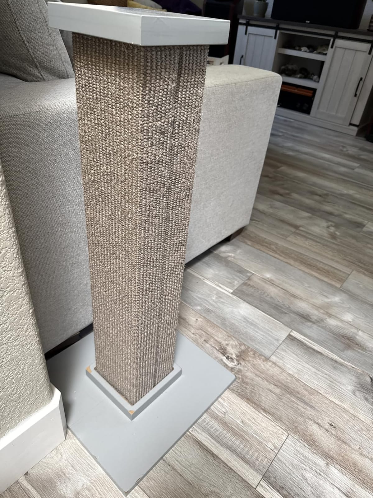 SmartCat Ultimate Scratching Post - Gray, Large 32 Inch Tower - Sisal Fiber, Simple Design - For All Cats customer photo 2