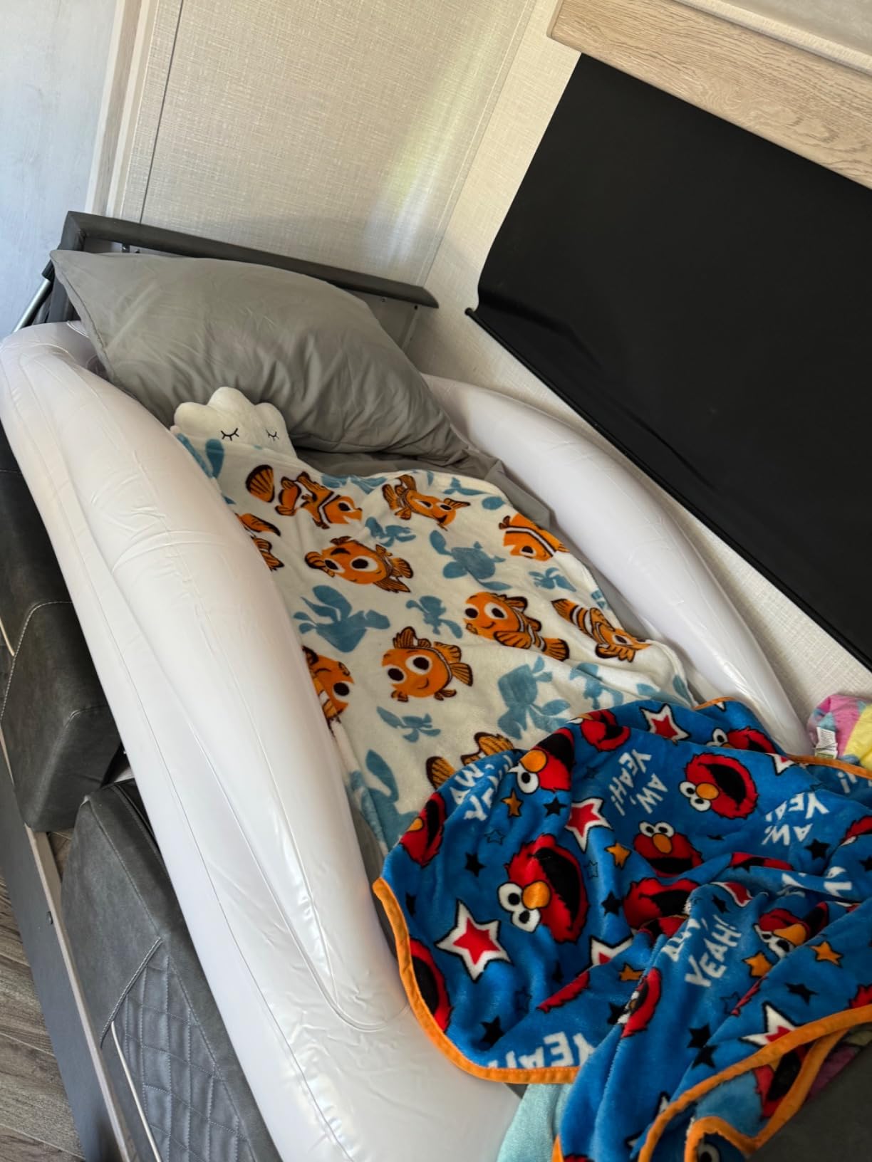 Inflatable Toddler Travel Bed - Kids Blow Up Air Mattress + Safety Bumpers | Full Set Includes Pillow Pump Carry Case & More - Perfect Transitional Cot for Traveling Camping Grandmas house by Sleepah customer photo 2