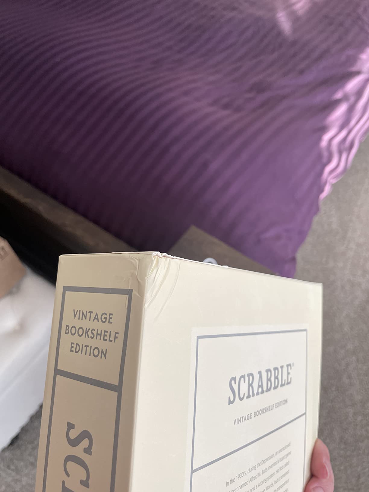 WS Game Company Scrabble, Monopoly and Clue Vintage Bookshelf Board Games | Set of 3 Classic Board Games for Kids and Adults, Linen Fabric-Wrapped Book Case, Integrated Storage, 2-6 Players 8 and Up customer photo 1