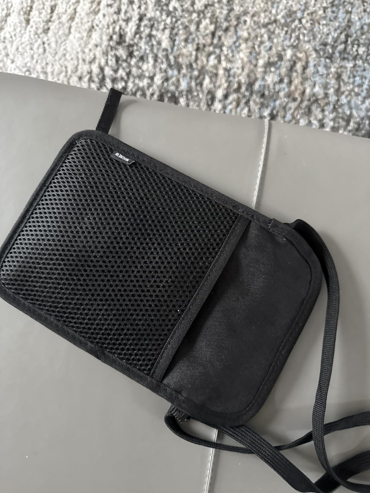 Passport Holder Neck Pouch Travel Wallet for Women and Men, RFID Blocking Security Slim Traveling Wallet with Around Neck Lanyard Strap, Black customer photo 1