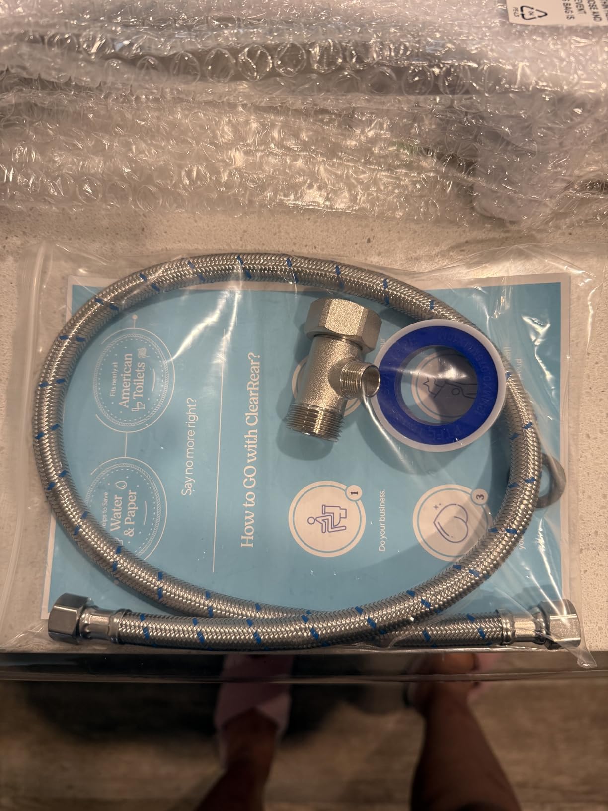 CLEAR REAR Bidet Attachment for Toilet Seat - Non-Electric with Self Cleaning Dual Nozzles, Leak Proof Connectors, Adjustable Water Spray, Rear & Feminine Wash - Hygienic Bathroom Upgrades customer photo 1