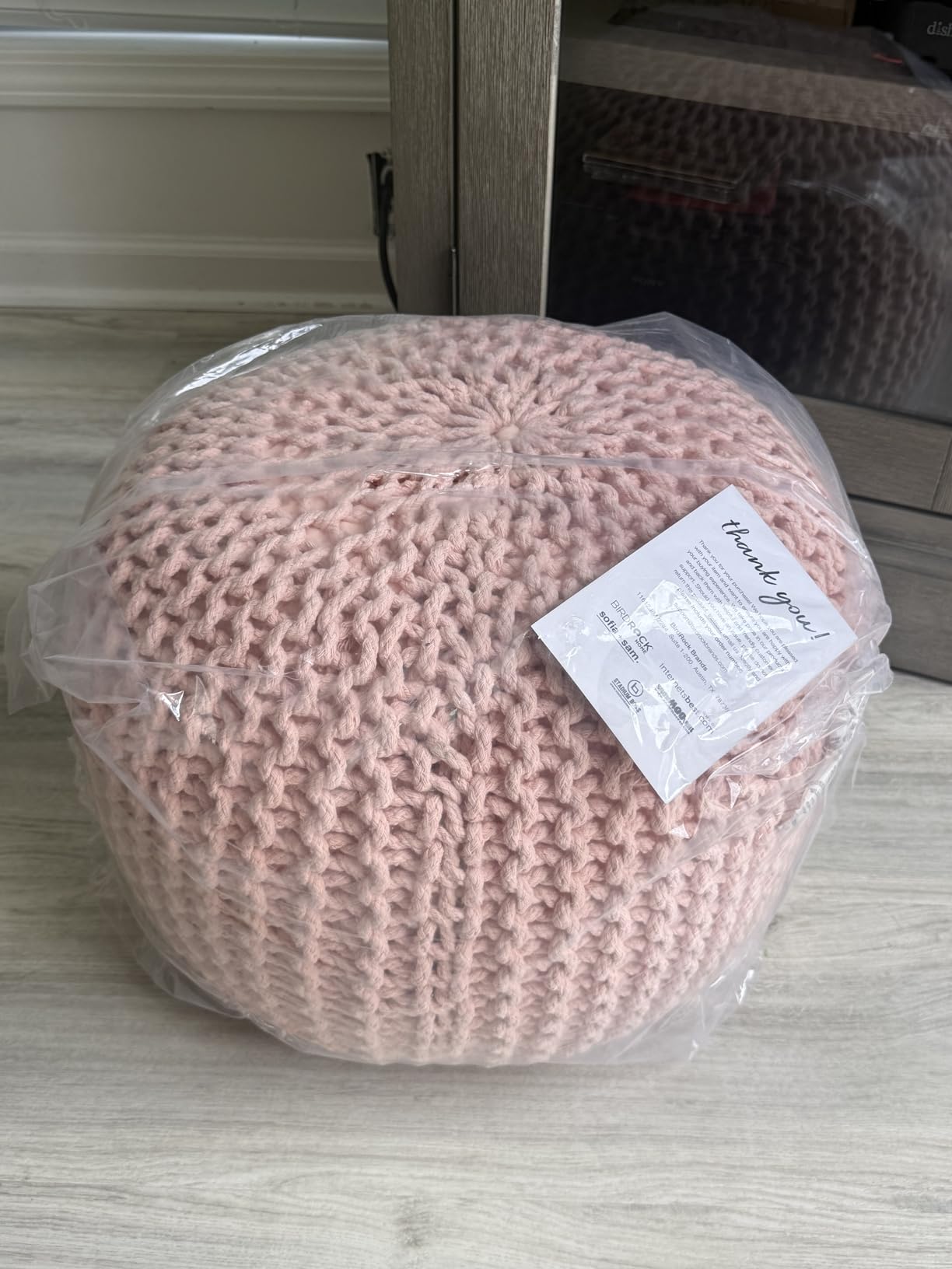 BIRDROCK HOME Round Pouf Ottoman Foot Rest - 18.5