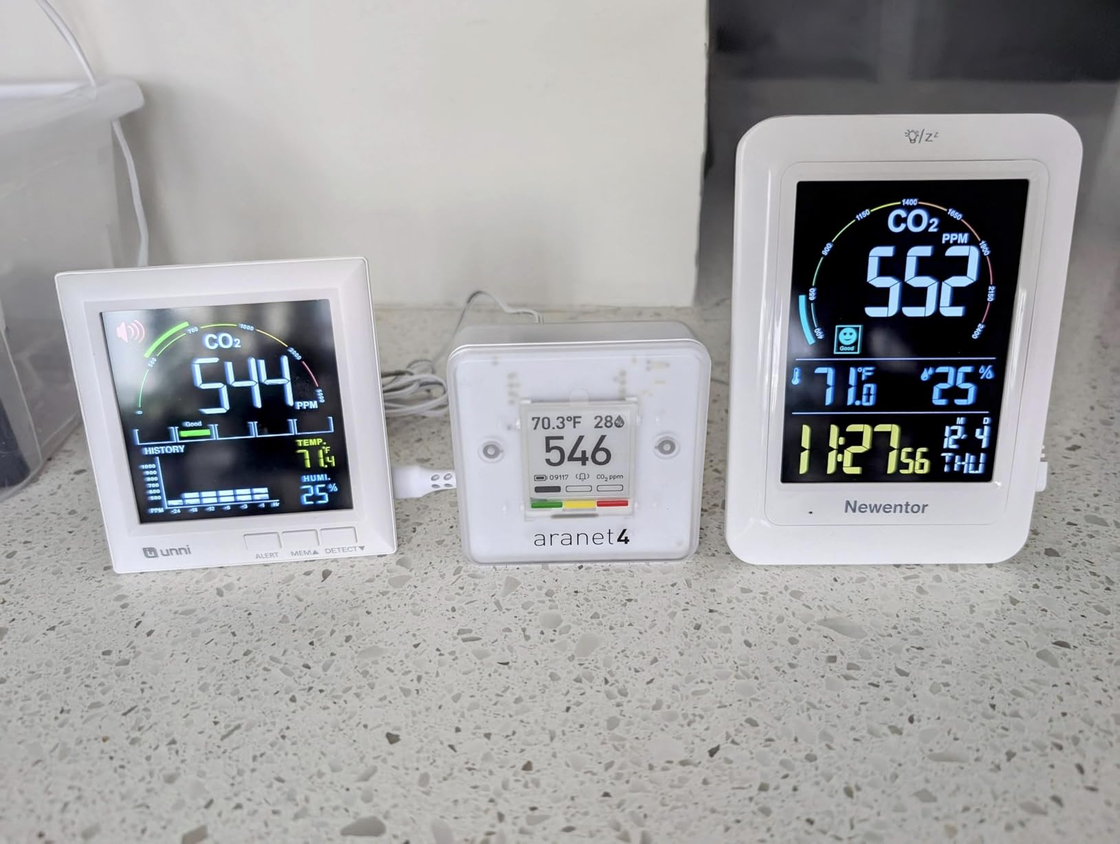 Aranet4 Indoor Air Quality Monitor, Wireless CO2 Detector for Home, Office | 4-year battery life, NDIR sensor. Tracks carbon dioxide, temperature, humidity, and pressure in real time. E-ink screen customer photo 2