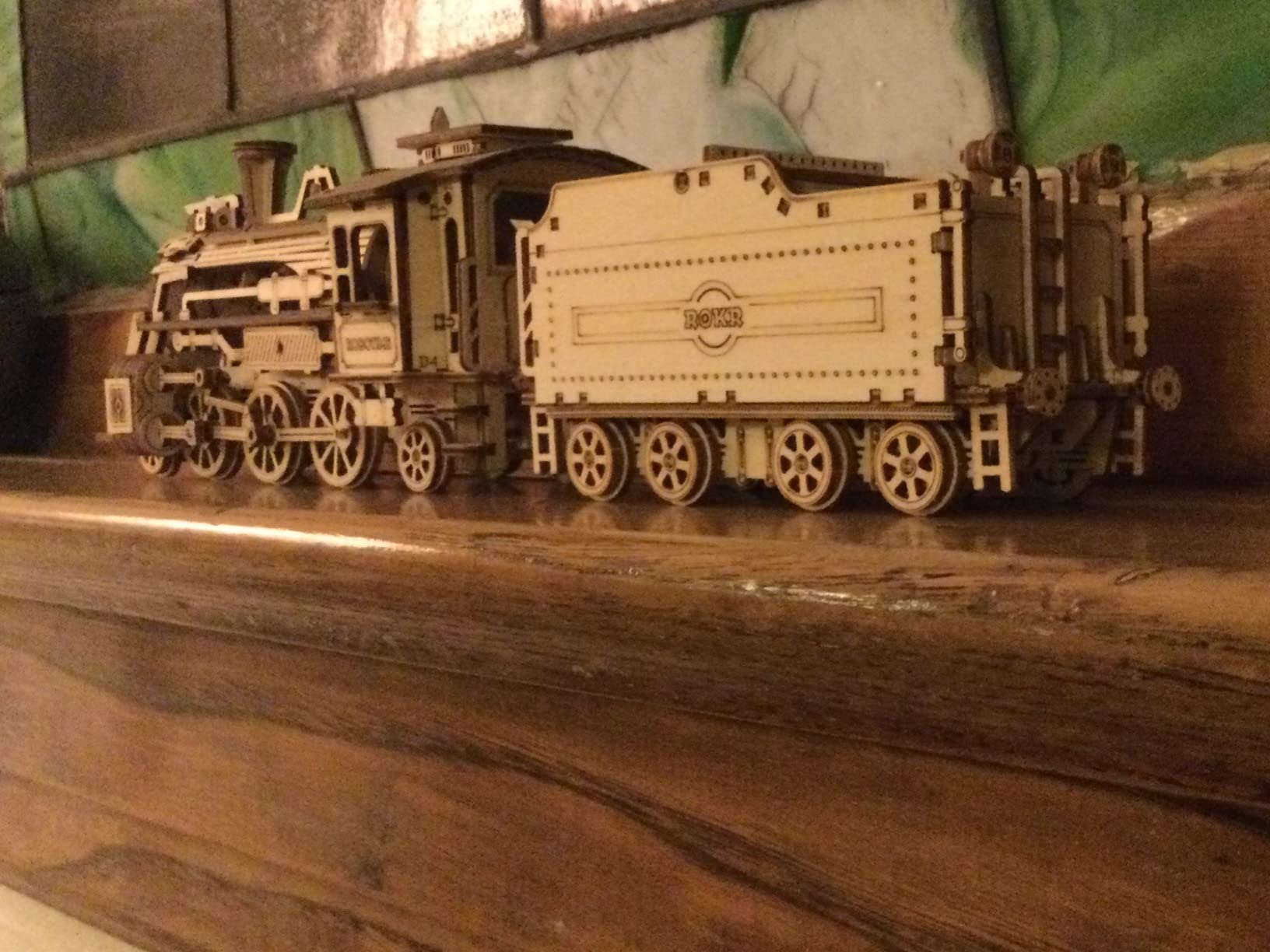 ROKR 3D Wooden Puzzle for Adults-Mechanical Train Model Kits-Brain Teaser Puzzles-Vehicle Building Kits-Unique Gift for Teens on Birthday/Christmas Day(1:80 Scale)(MC501-Prime Steam Express) customer photo 2