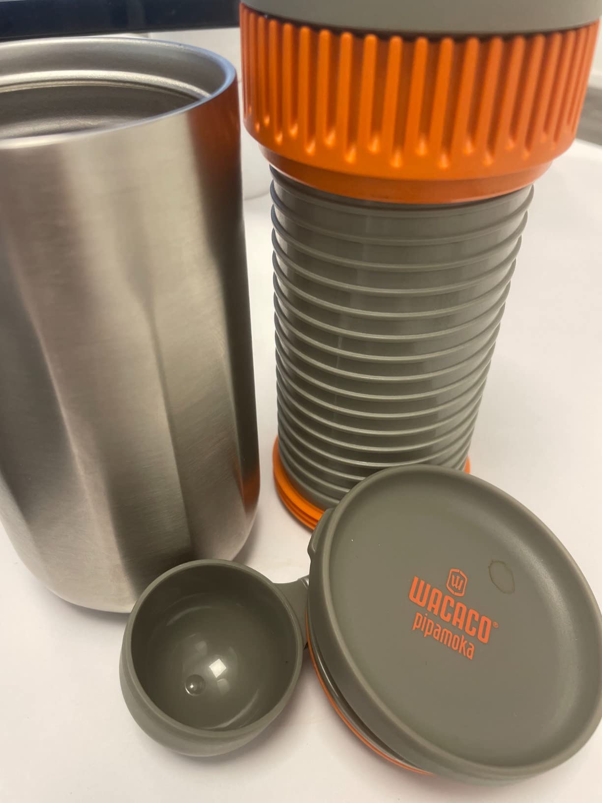 WACACO Pipamoka Portable Coffee Maker, Coffee brewer, All-in-one Vacuum Pressured, Insulated Travel Mug, Hand Powered and Filter Pressure Brewer, Stainless Steel Thermo Cup, 10 fl oz customer photo 1