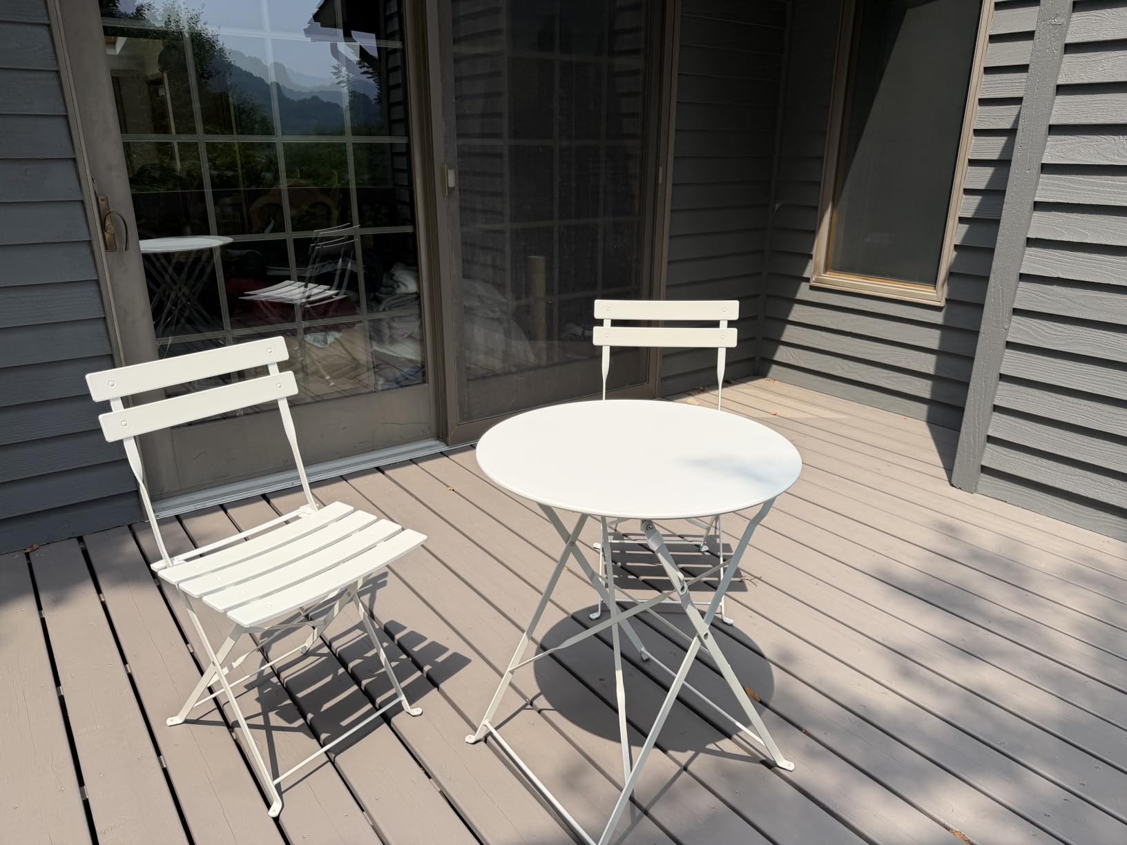 Grand patio 3-Piece Folding Patio Bistro Set Outdoor Porch Balcony, Yellow | Foldable 2 Chairs and 1 Table, Weather-Resistant Outdoor Indoor Conversation Set for Patio, Yard, Garden customer photo 1
