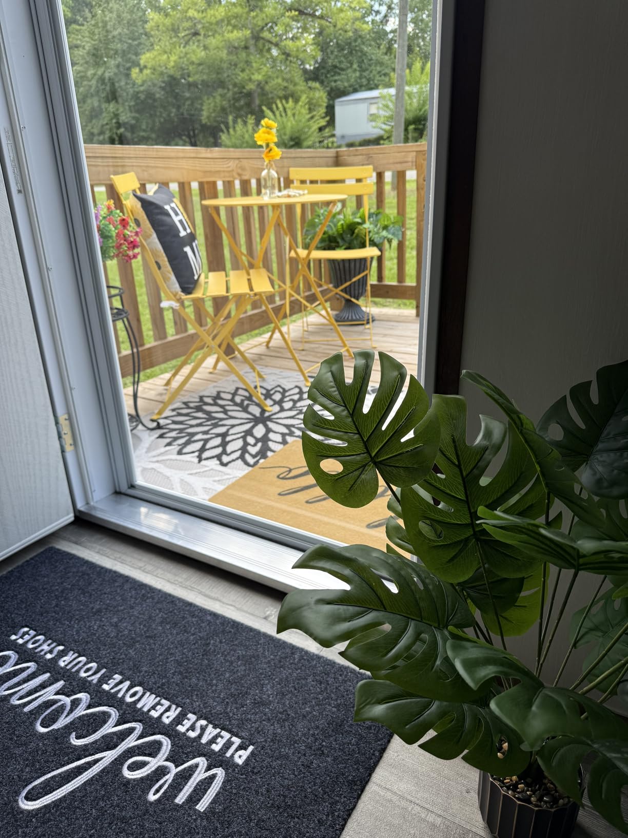 Grand patio 3-Piece Folding Patio Bistro Set Outdoor Porch Balcony, Yellow | Foldable 2 Chairs and 1 Table, Weather-Resistant Outdoor Indoor Conversation Set for Patio, Yard, Garden customer photo 2