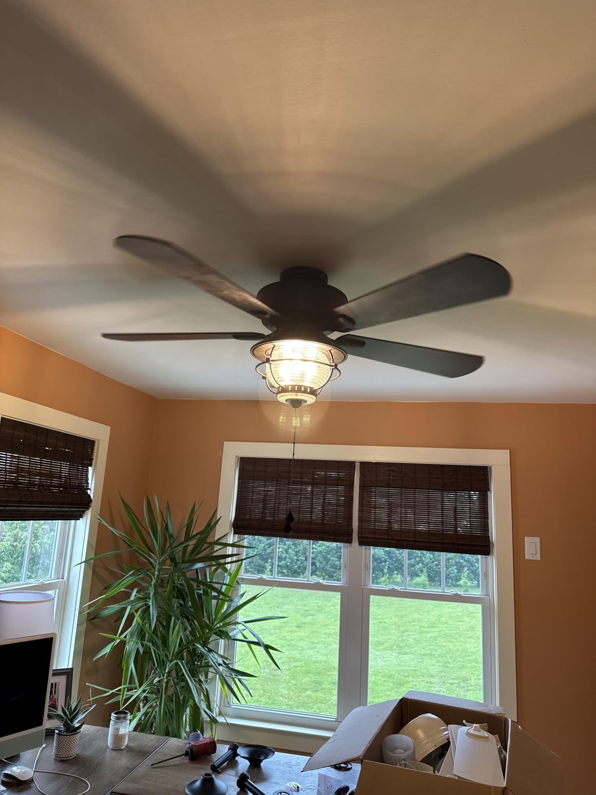Harbor Breeze Merrimack II 52-in Matte Bronze LED Indoor/Outdoor Ceiling Fan with Light Kit (5-Blade) customer photo 2