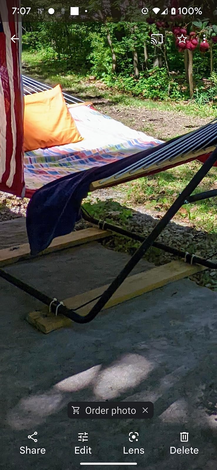 Sunnydaze Universal Heavy-Duty Hammock Stand for Outside, Chains Included | Blue, 550 lb Capacity, Fits 9.5-14' Hammocks, Tool-Free Setup, Rust-Resistant Steel Metal 2-Person Double Hammock Frame Only customer photo 2