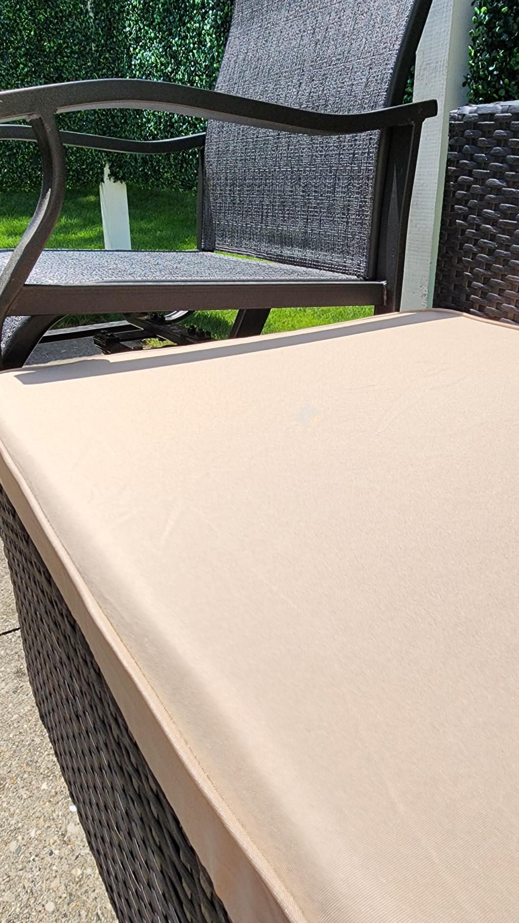 Vongrasig 5 Piece Patio Furniture Sets, Outdoor Patio Set Sectional Sofa | All-Weather PE Rattan Outdoor Couch with Ottoman, Glass Table for Garden, Backyard, Porch, Beige customer photo 1