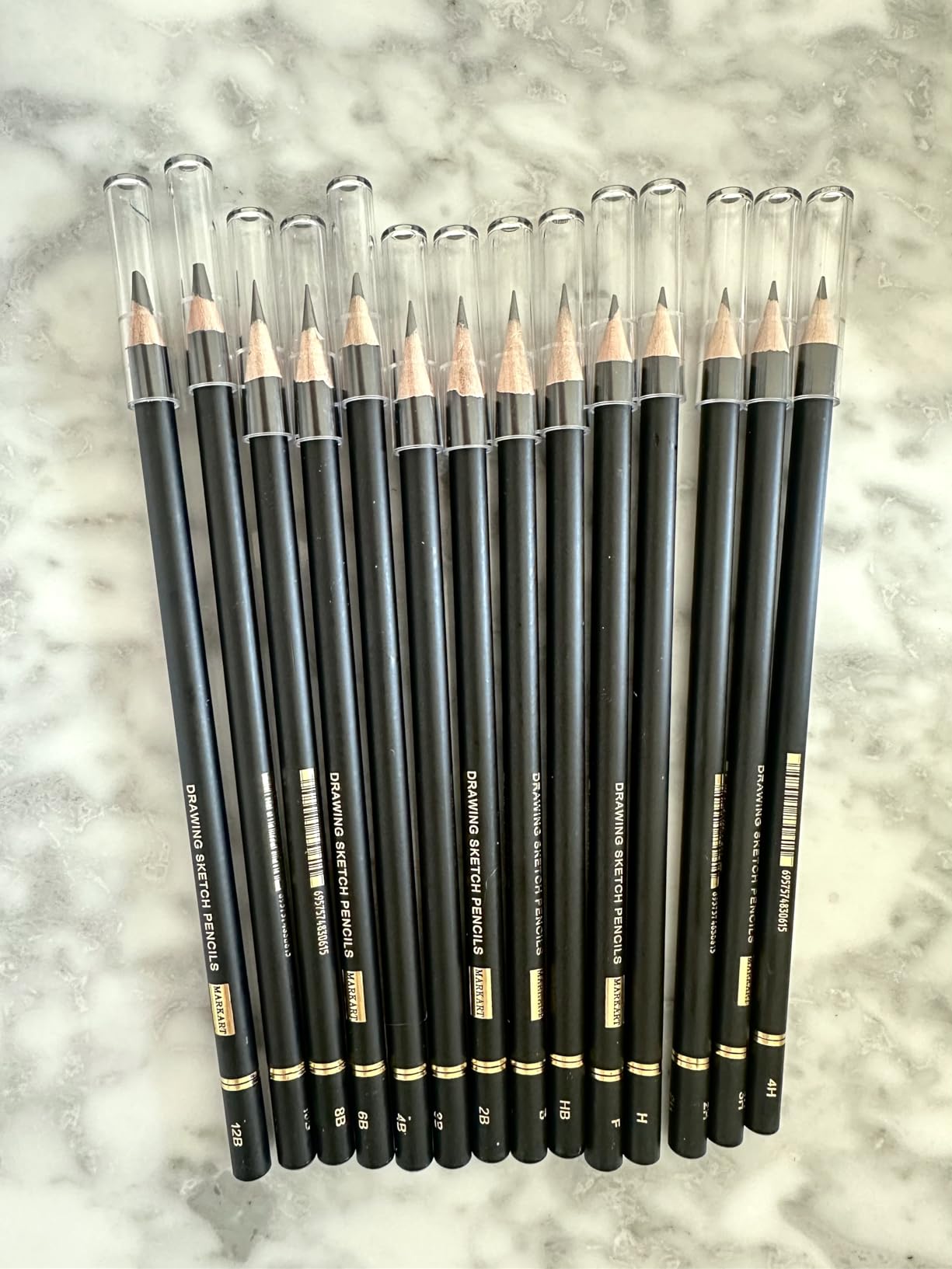 MARKART Drawing Sketching Pencils Set, 14 Pieces, Graphite Pencil(12B - 4H) customer photo 1