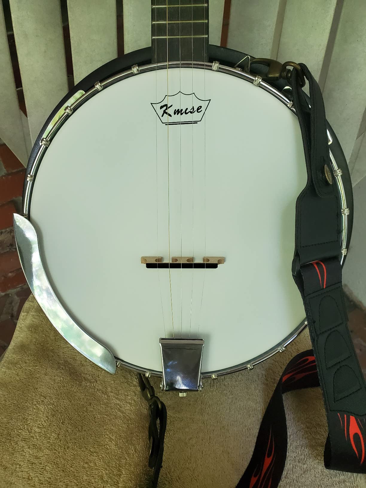 Kmise 5 String Resonator Banjo,Professional Sapele Back Full Size Banjos Starter Kit with Bag Tuner Strap Strings Picks Ruler Wrench Bridge customer photo 2