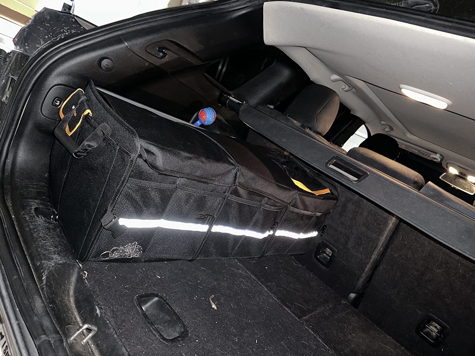 HEYTRIP Large Trunk Organizer with Built-in Leakproof Cooler Bag, Black | Foldable Cover, 4 Removable Dividers for Custom Space, 2 Tie-down Straps, 2mm PE Board, Car Storage Organizer for SUV Sendan customer photo 2