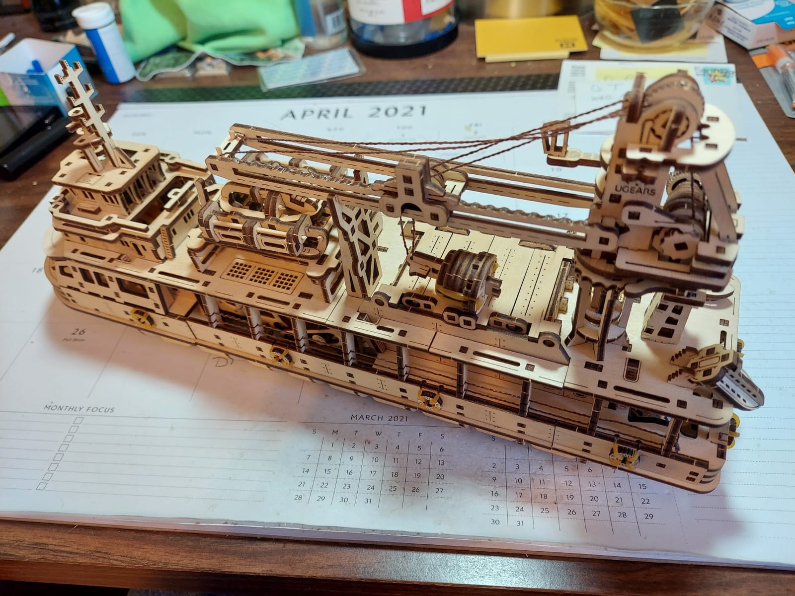 UGEARS Research Vessel 3D Wooden Puzzles for Adults - Wooden Model Kits for Adults Model Ship Kit for Adult Mechanical Model Kit Puzzle Brain Teaser Hobby Set Home Decoration customer photo 2