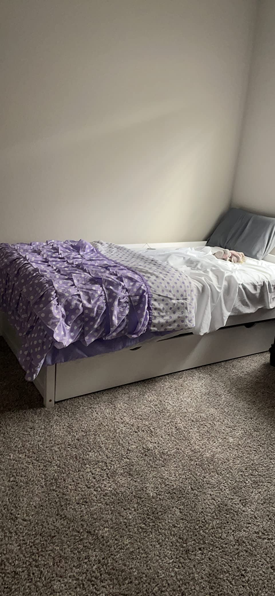 Merax Twin Size Daybed with Trundle, Solid Wood Captains Bed Sofa Bed Frame, White customer photo 2