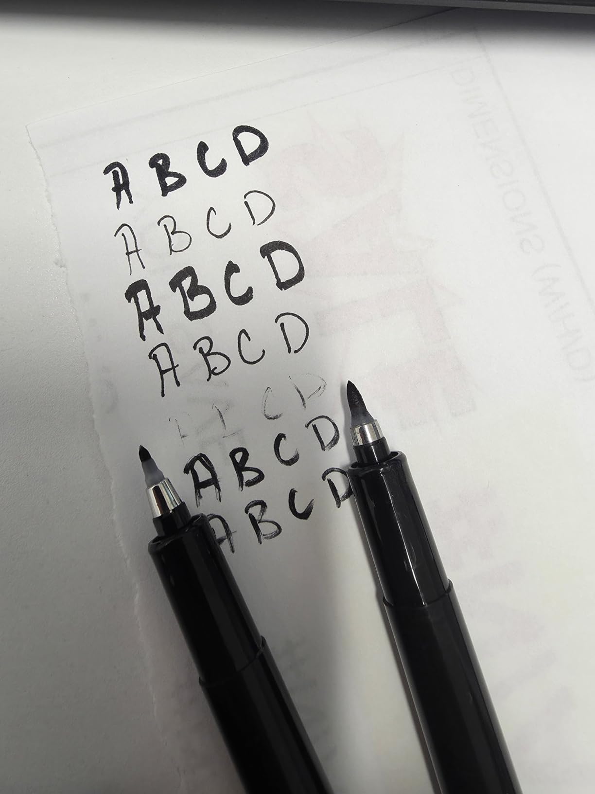 Craft 'n' Beyond Calligraphy Brush Pens Pack of 3 Small, Medium and Large Markers for Hand Lettering, Art Drawing, Sketching, Scrapbooking, Writing, Journaling - Beginner Kit with Fadeproof Black Ink customer photo 1