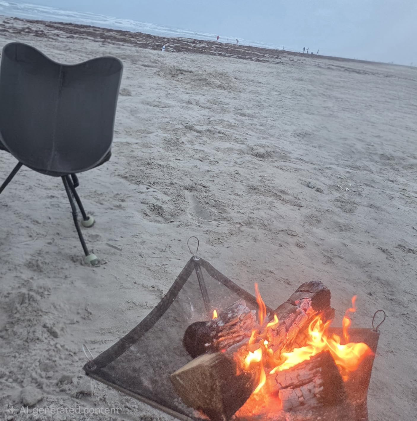 Portable Outdoor Fire Pit 22 Inch - New Upgraded Camping Fire Pit Collapsible Foldable Mesh Fire Pits Fireplace for Camping, Campfire, Patio, Backyard and Garden - Carrying Bag Included customer photo 2