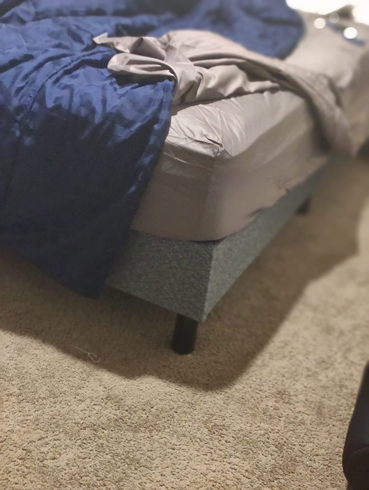 GhostBed Mattress Foundation & Box Spring in One - Metal Platform Bed Frame with Steel Slat Support, Fabric Cover & Headboard Brackets - Queen customer photo 2