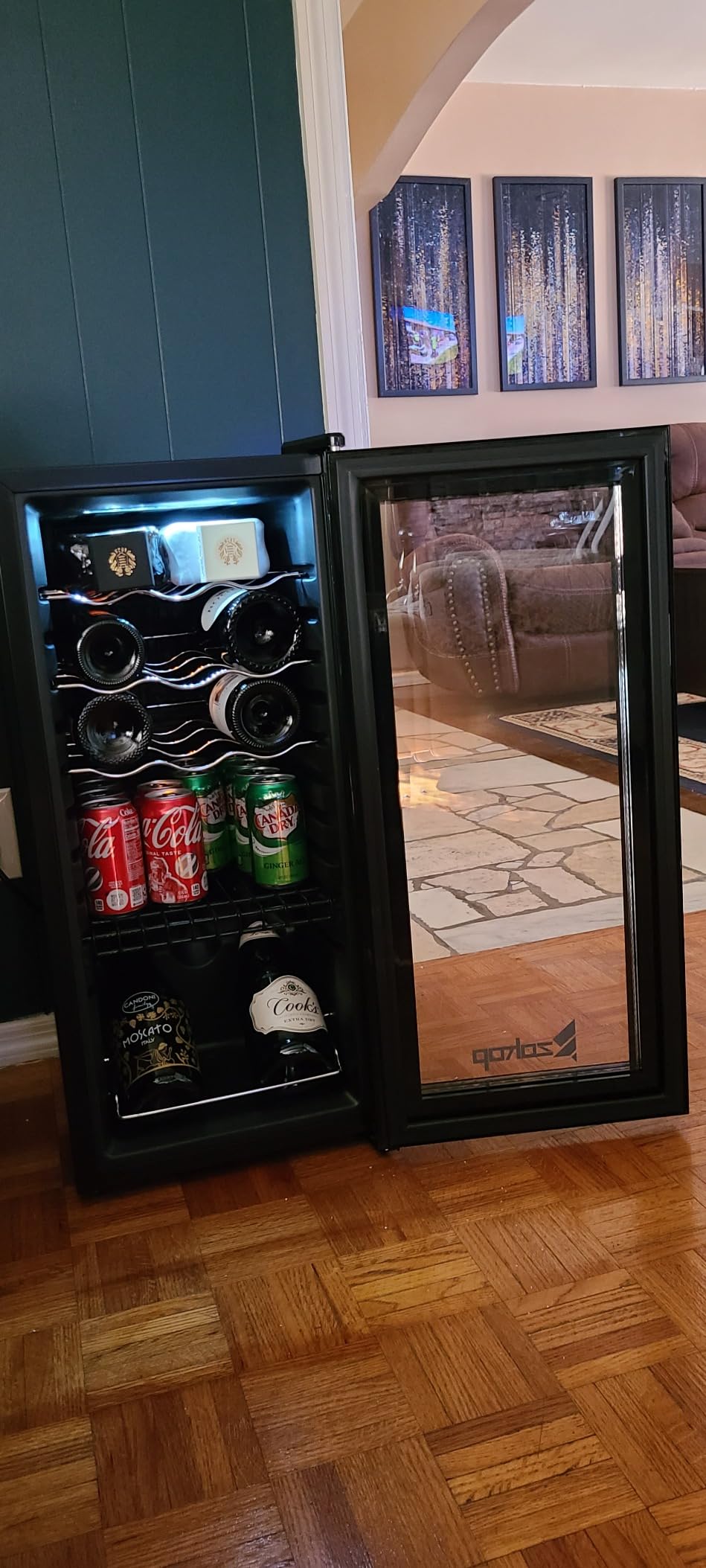 ROVSUN 18 Bottle Wine Fridge, Freestanding Compressor Wine Cooler Refrigerator, Beverage Wine Chiller with Digital Temperature Control & Double-layer Glass Door for Red White Wine, Champagne, Beer customer photo 2