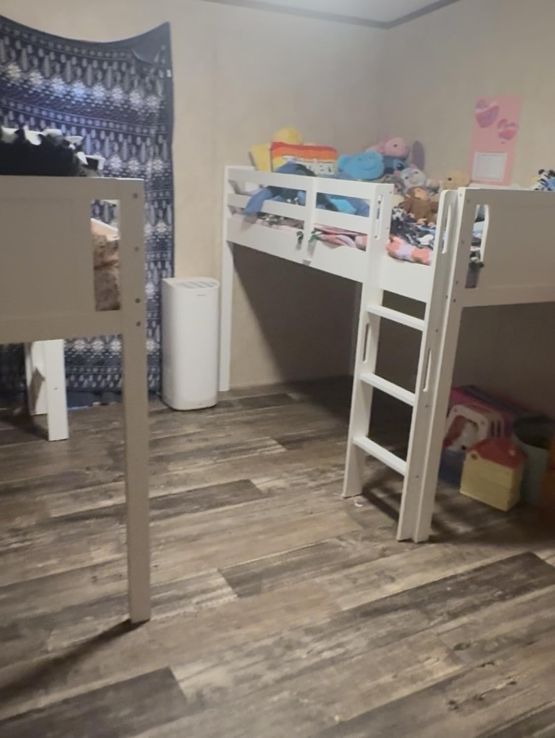 Delta Children Twin Loft Bed with Guardrail and Ladder, White customer photo 2