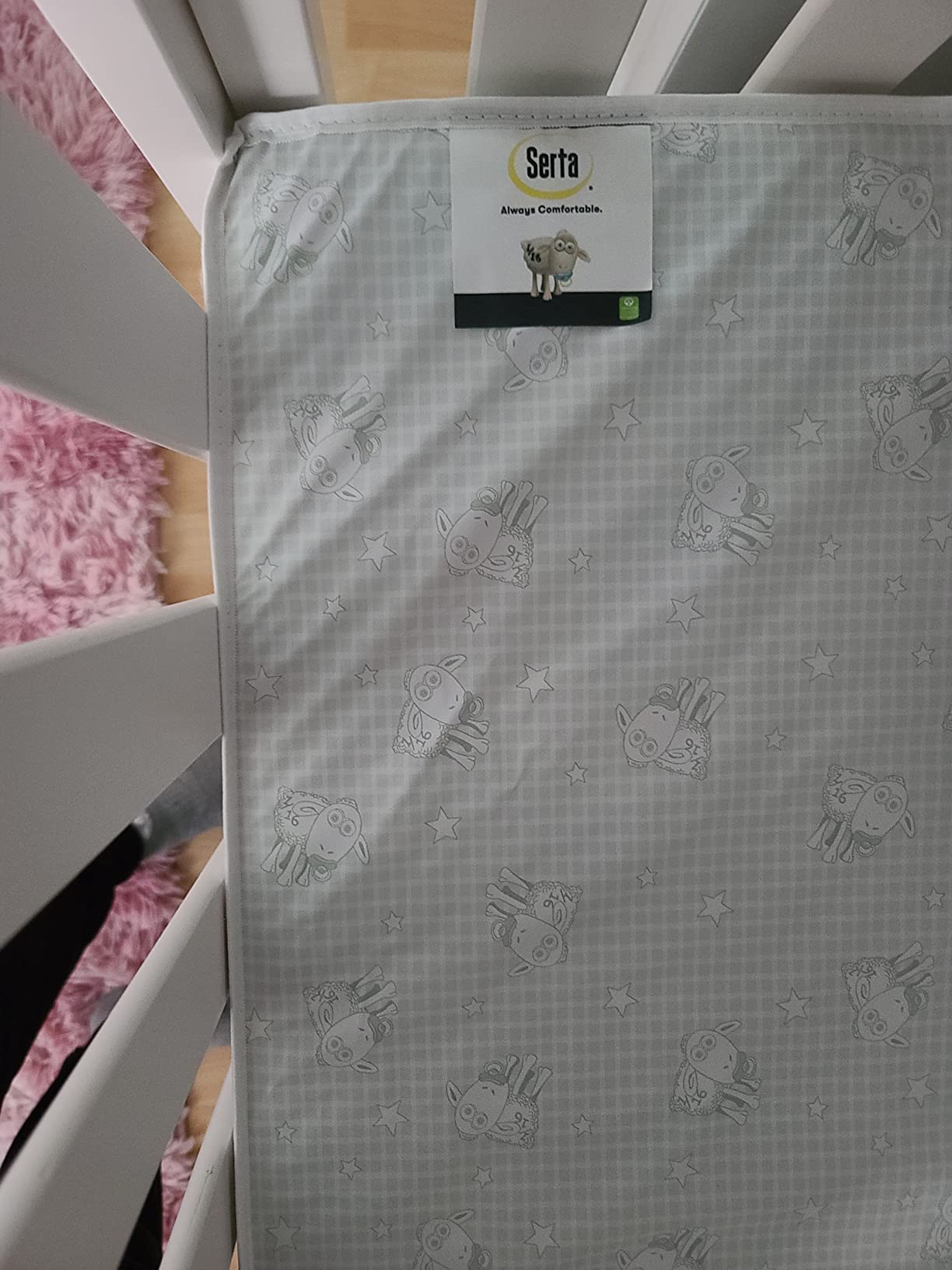 Serta Perfect Slumber Dual Sided Crib and Toddler Mattress - Waterproof - Hypoallergenic - Premium Sustainably Sourced Fiber Core - GREENGUARD Gold Certified (Non-Toxic) - 7 Year Warranty - Made in USA customer photo 2