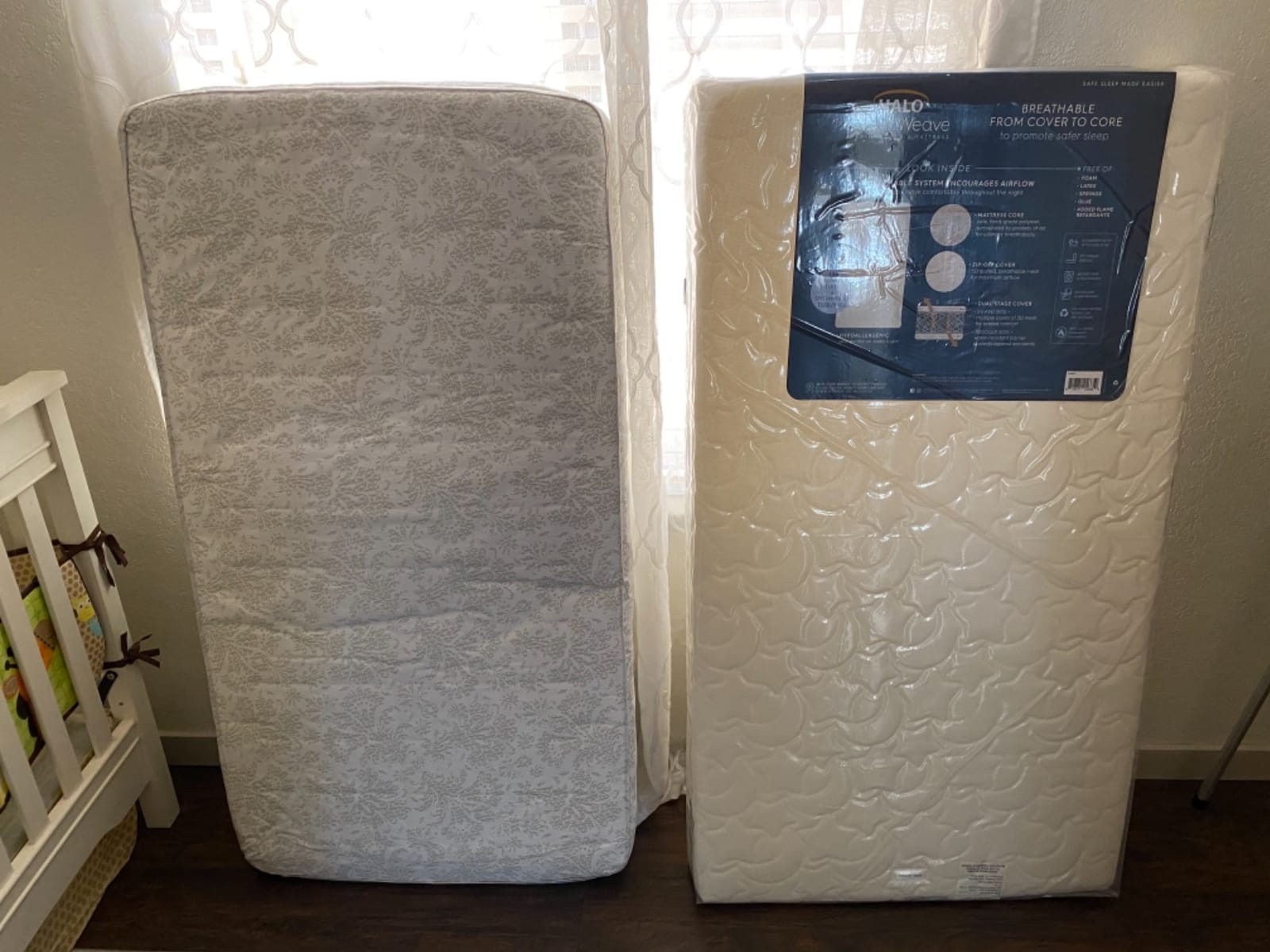 HALO DreamWeave Crib & Toddler Mattress - 100% Breathable Mattress and Core, Dual Sided 2-Stage Design, Machine Washable Cover, Hypoallergenic, Open Strand Polymer Core, Greenguard Cert. customer photo 2