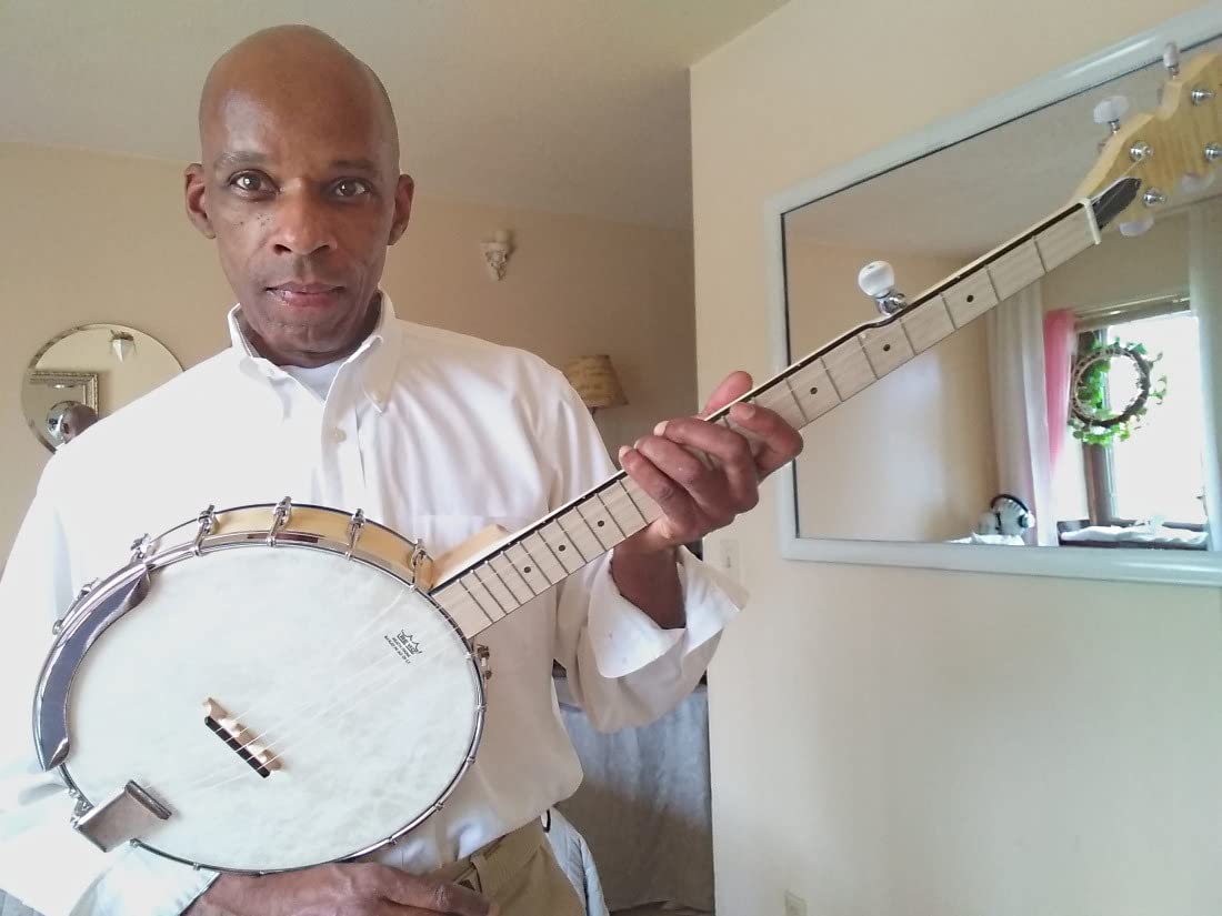 AKLOT 5 String Banjos Full Size Open Back Banjo Adjustable Maple Body Remo Head with 2 Tuning Wrench, 4 Picks, Strings, Tuner, Strap Ruler, Cleaning Cloth, Gig Bag for New Beginner Professional customer photo 1