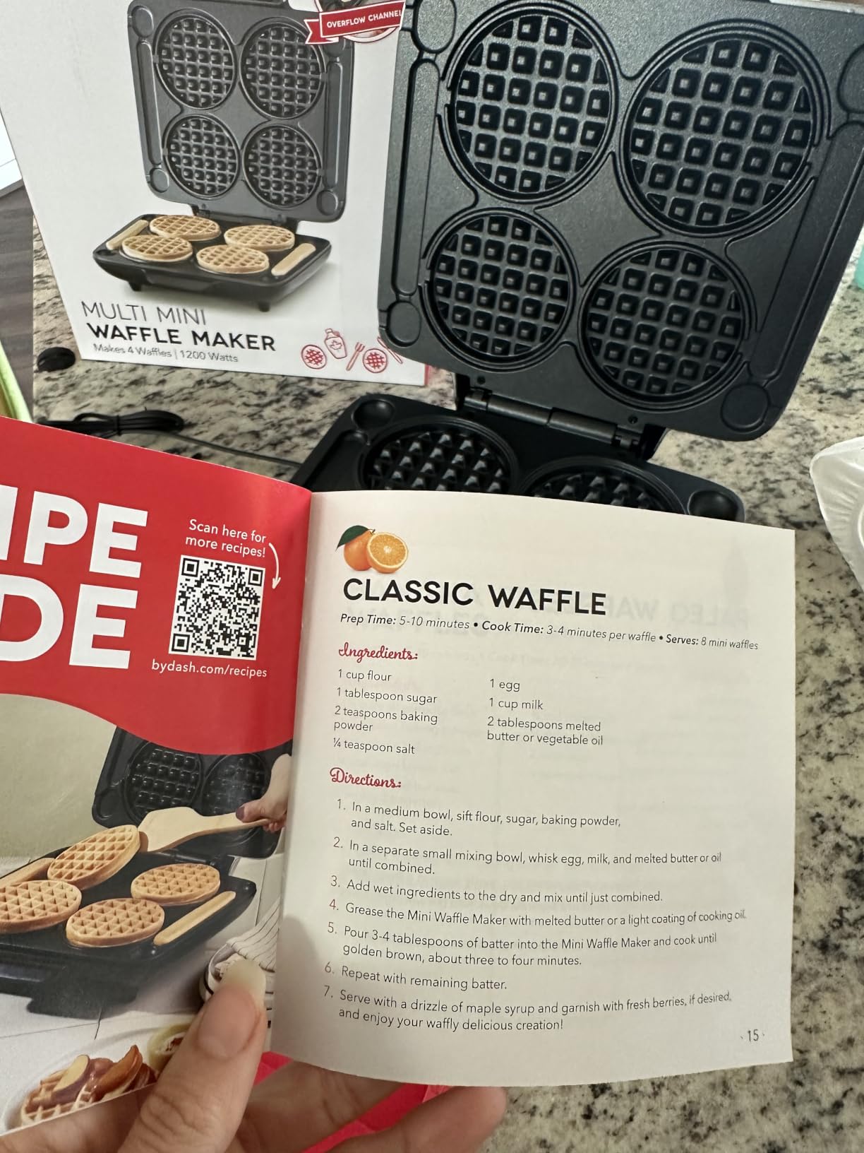 Dash Multi Mini Waffle Maker, Makes 4 Waffles at Once, Graphite customer photo 1